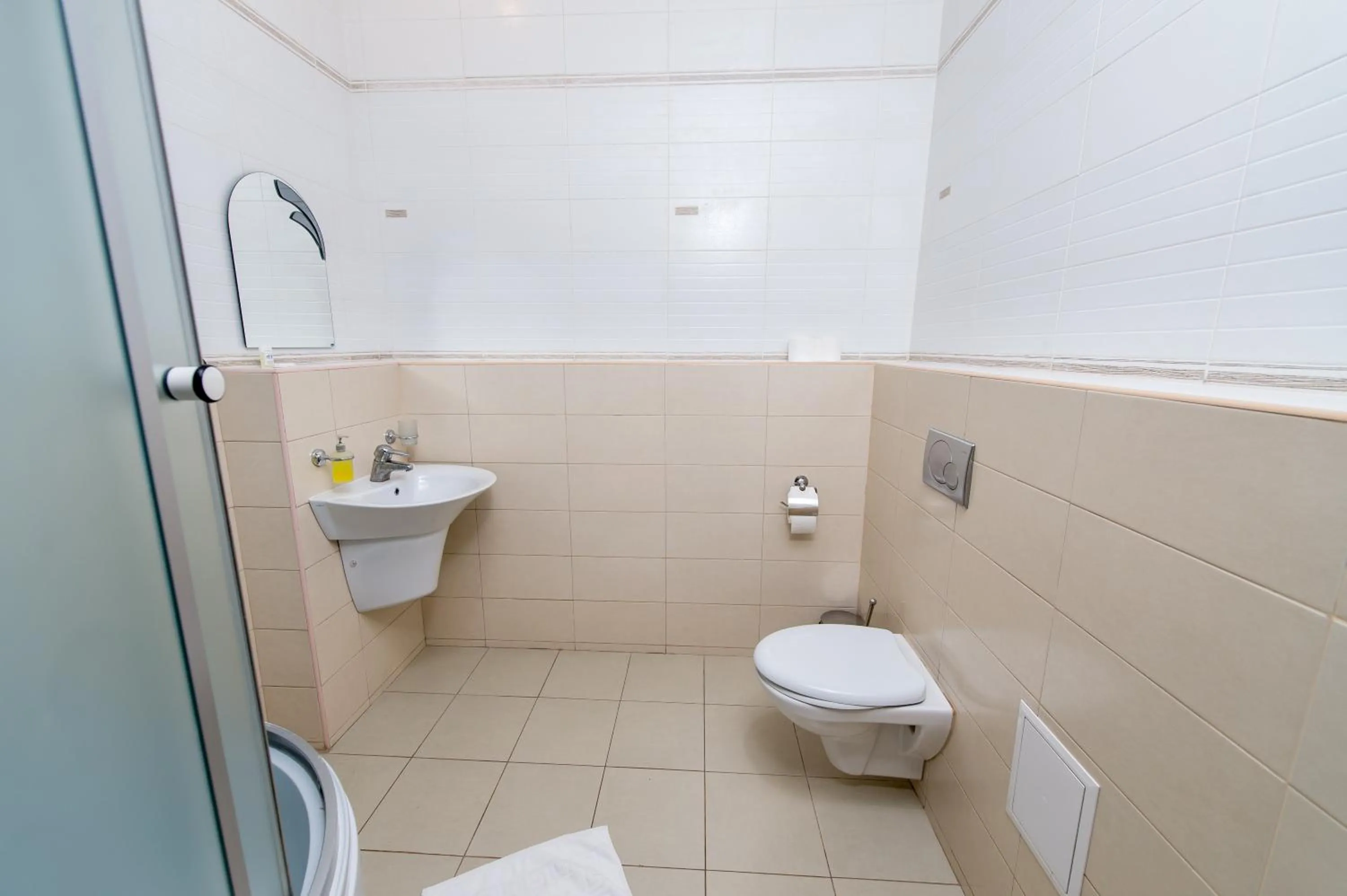 Bathroom in light hotel & hub
