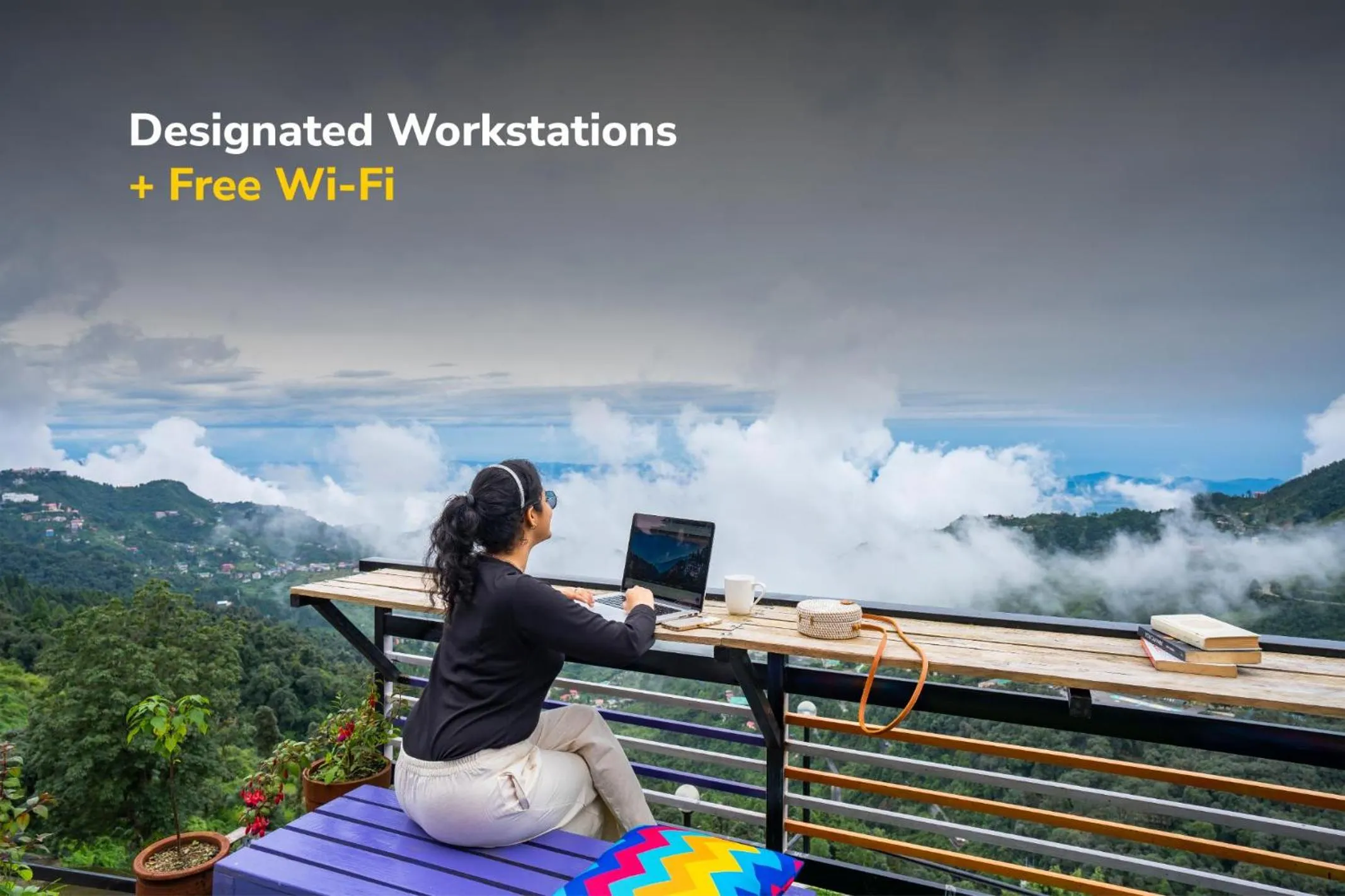 View (from property/room) in goSTOPS Mussoorie, Library Road