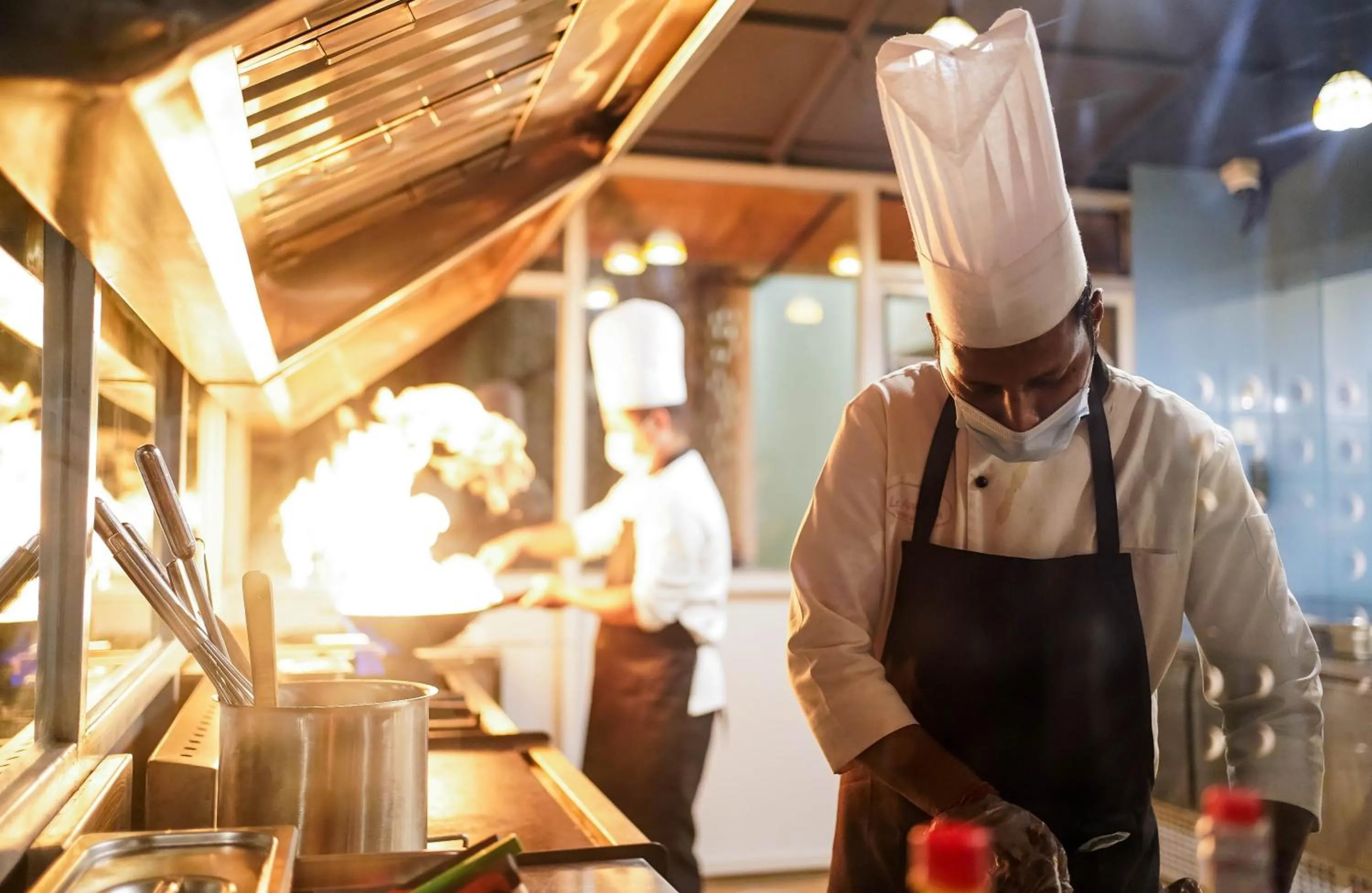 Kitchen or kitchenette in Hotel Le Amritam