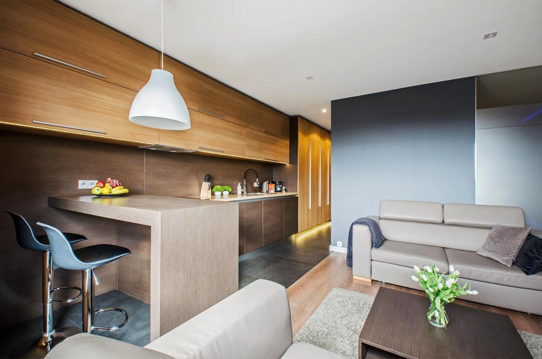 Kitchen or kitchenette in LupoApartments z Klimatyzacją do wyboru z Jacuzzi Pole Dance Parking Dostęp na Kod