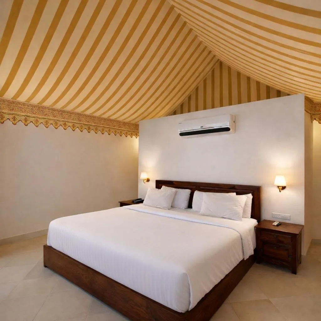 Bed in Achrol Niwas A TreeHouse Hotel