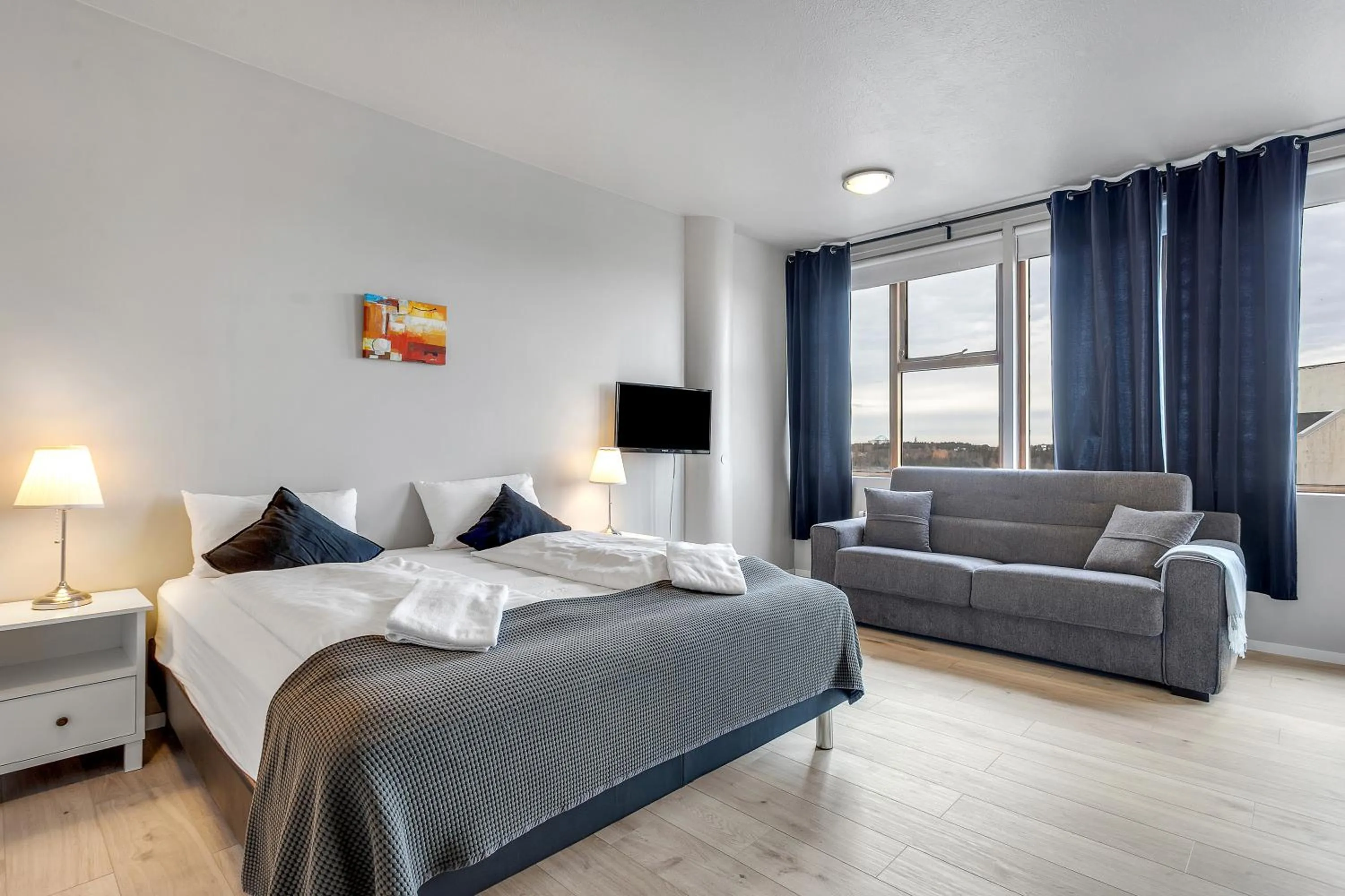 Bed in Iceland Comfort Apartments by Heimaleiga