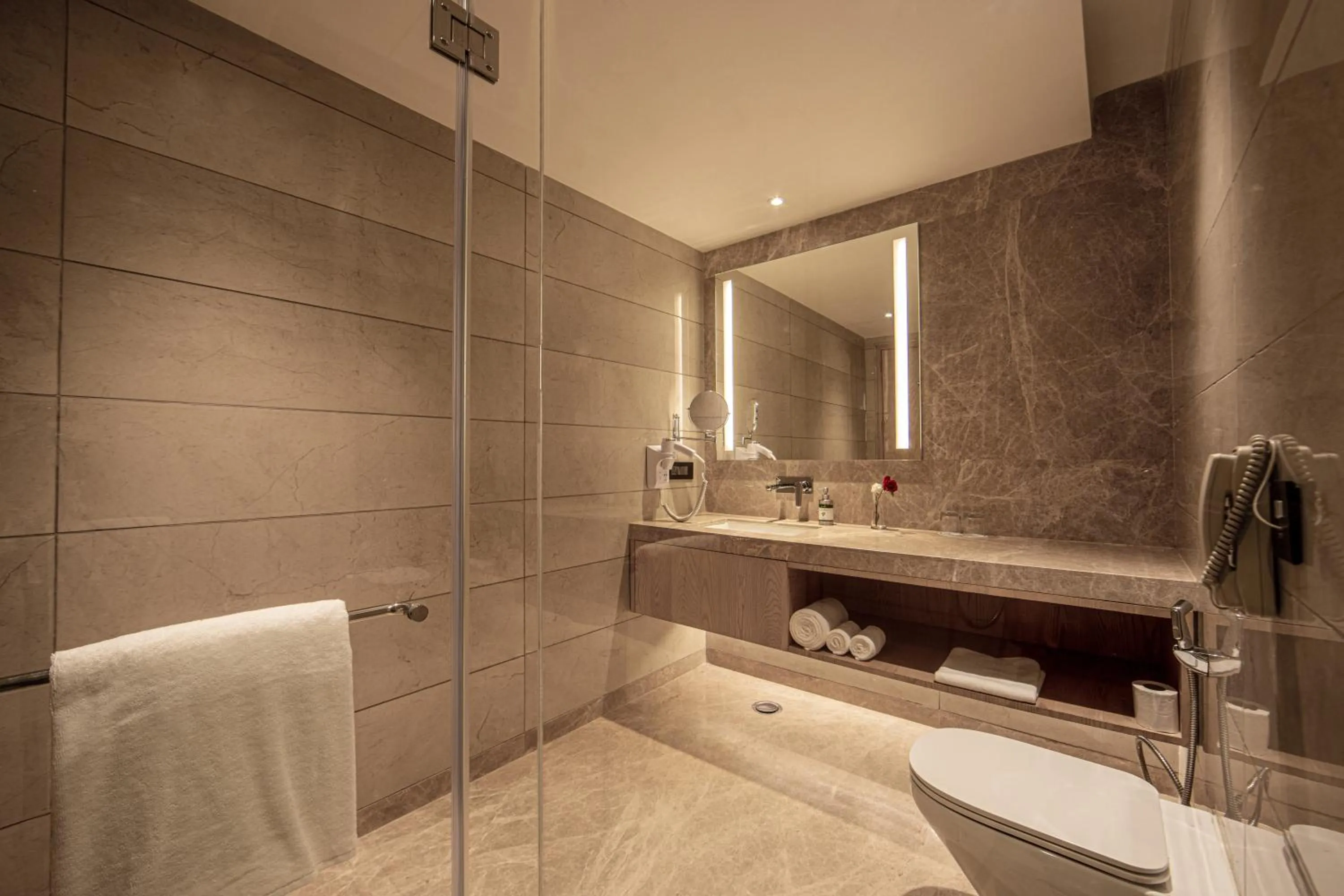 Bathroom in The Gaurs Sarovar Premiere