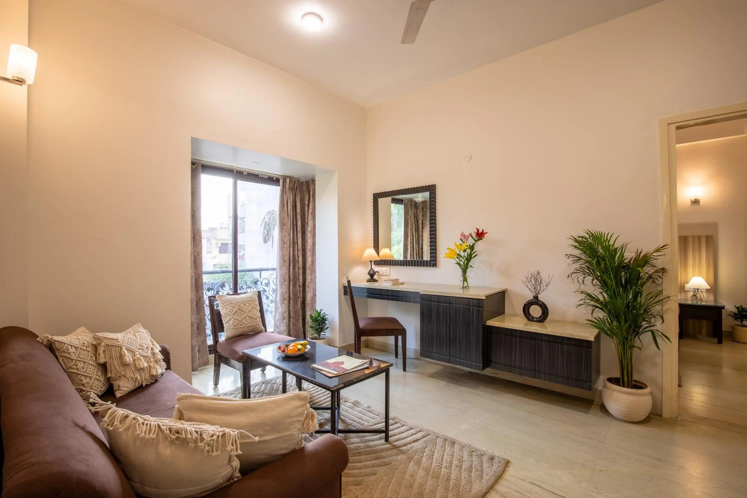 Living room in BedChambers Serviced Apartments, Sector 40