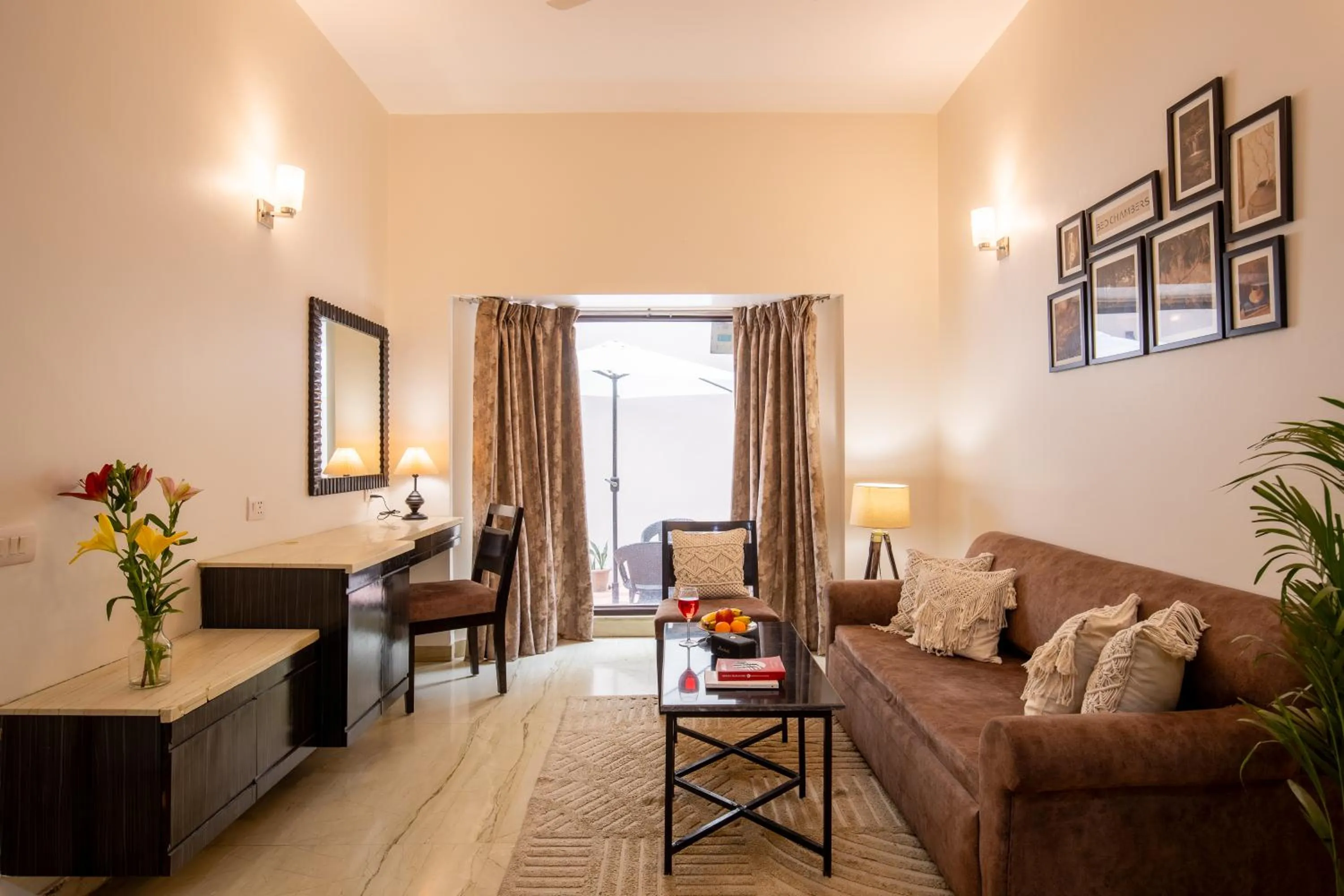 Living room in BedChambers Serviced Apartments, Sector 40
