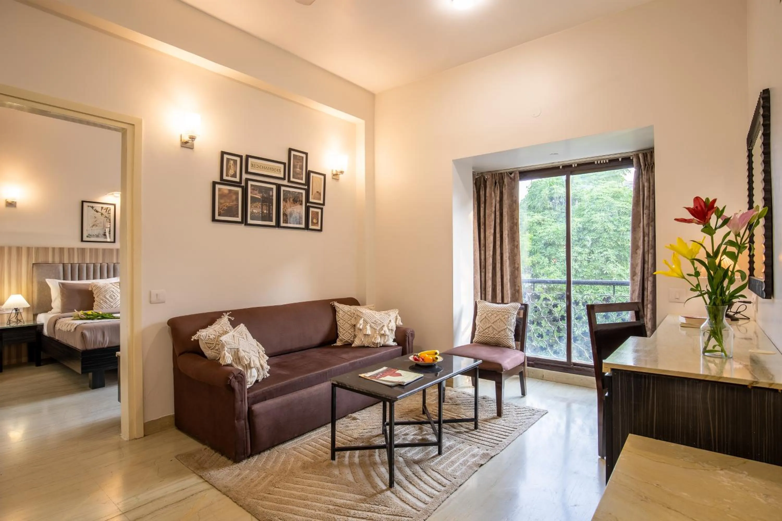 Living room in BedChambers Serviced Apartments, Sector 40