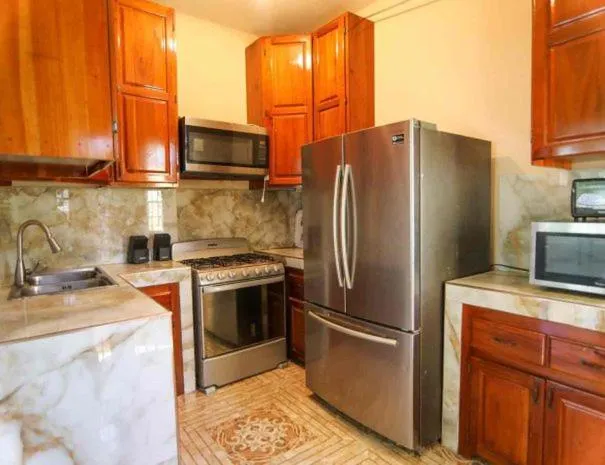Kitchen or kitchenette in Dela de-Rose Guest House Negril Jamaica