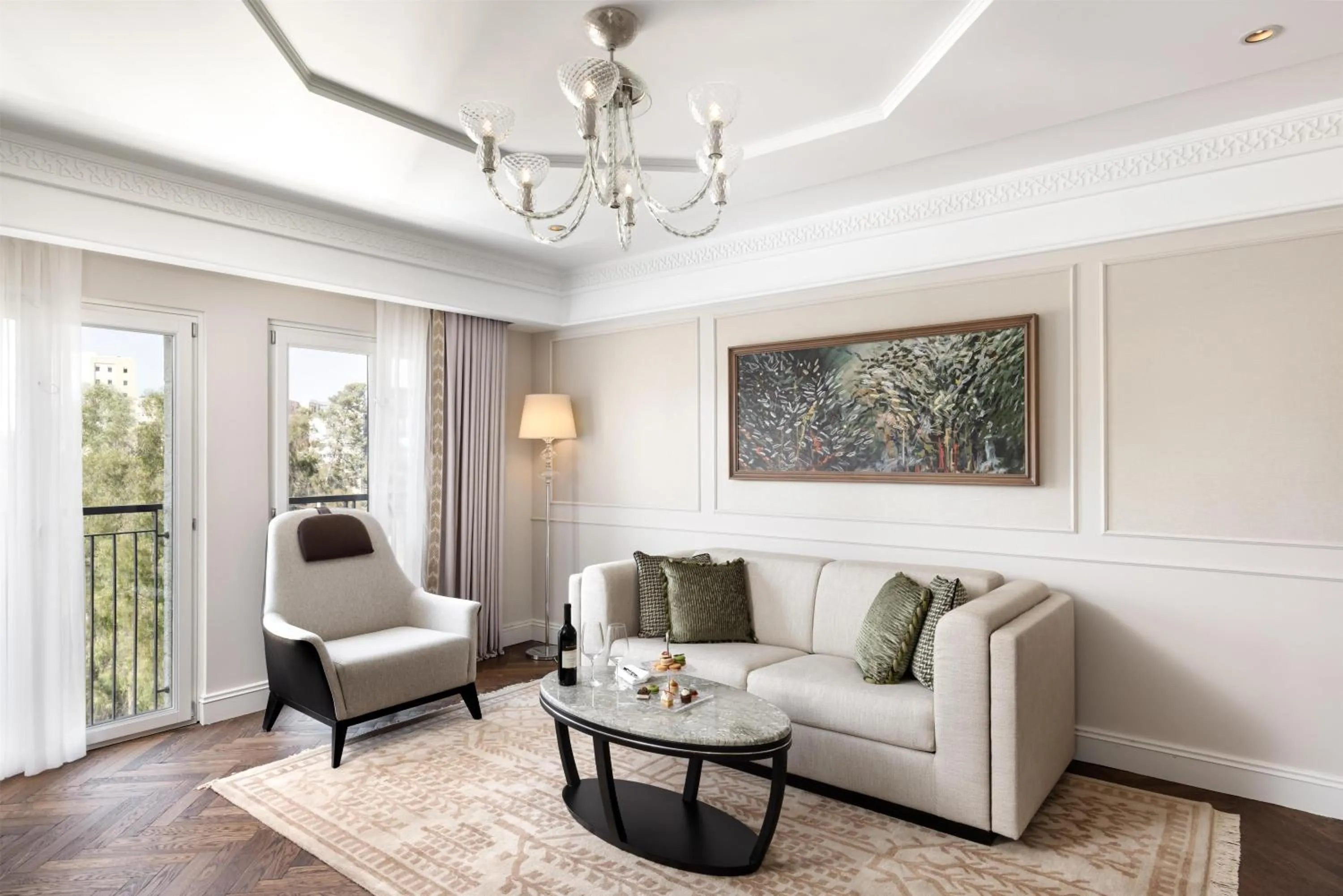 Living room in Waldorf Astoria Jerusalem