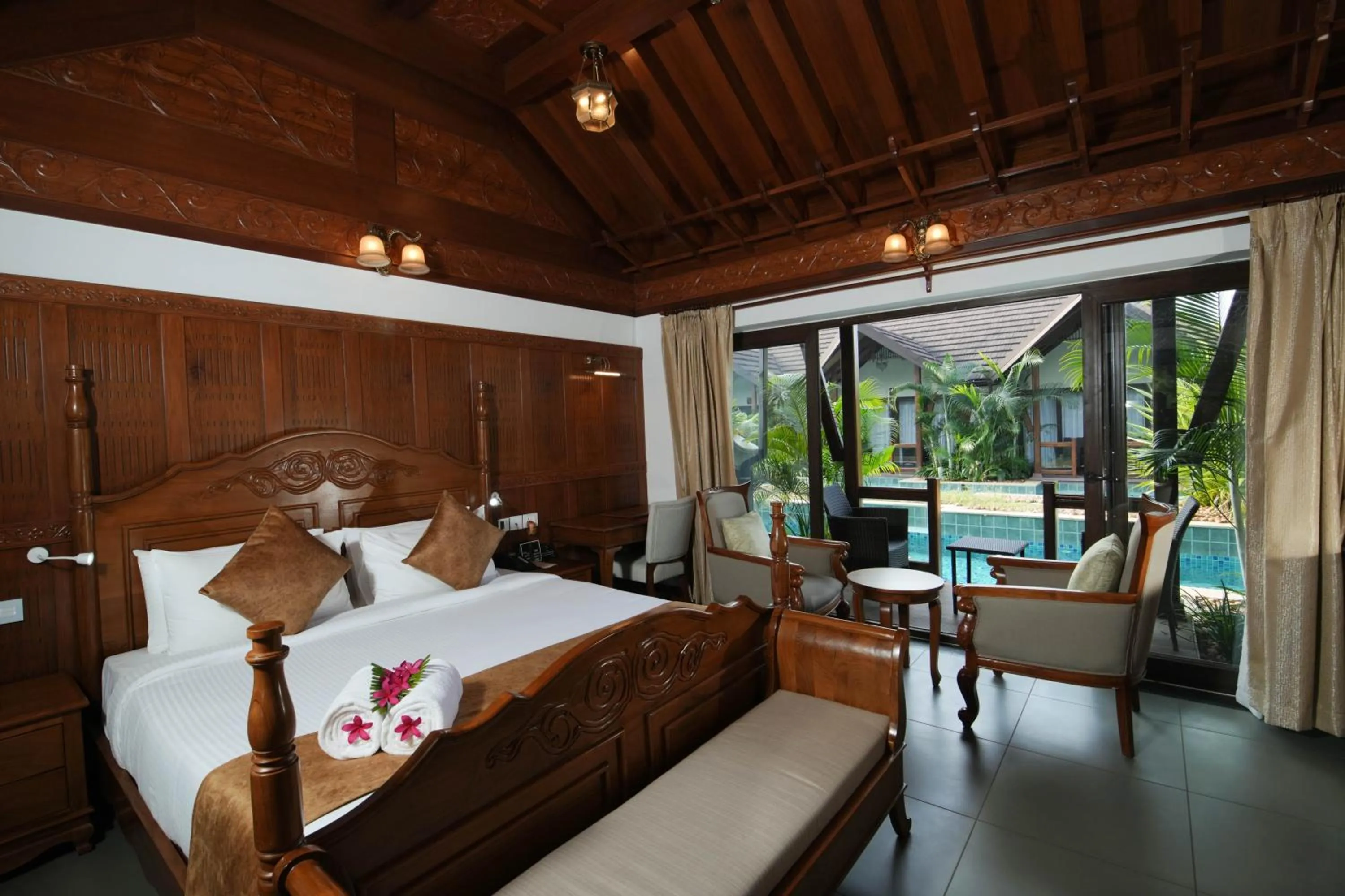 View (from property/room), Bed in Gokulam Grand Resort & Spa, Kumarakom