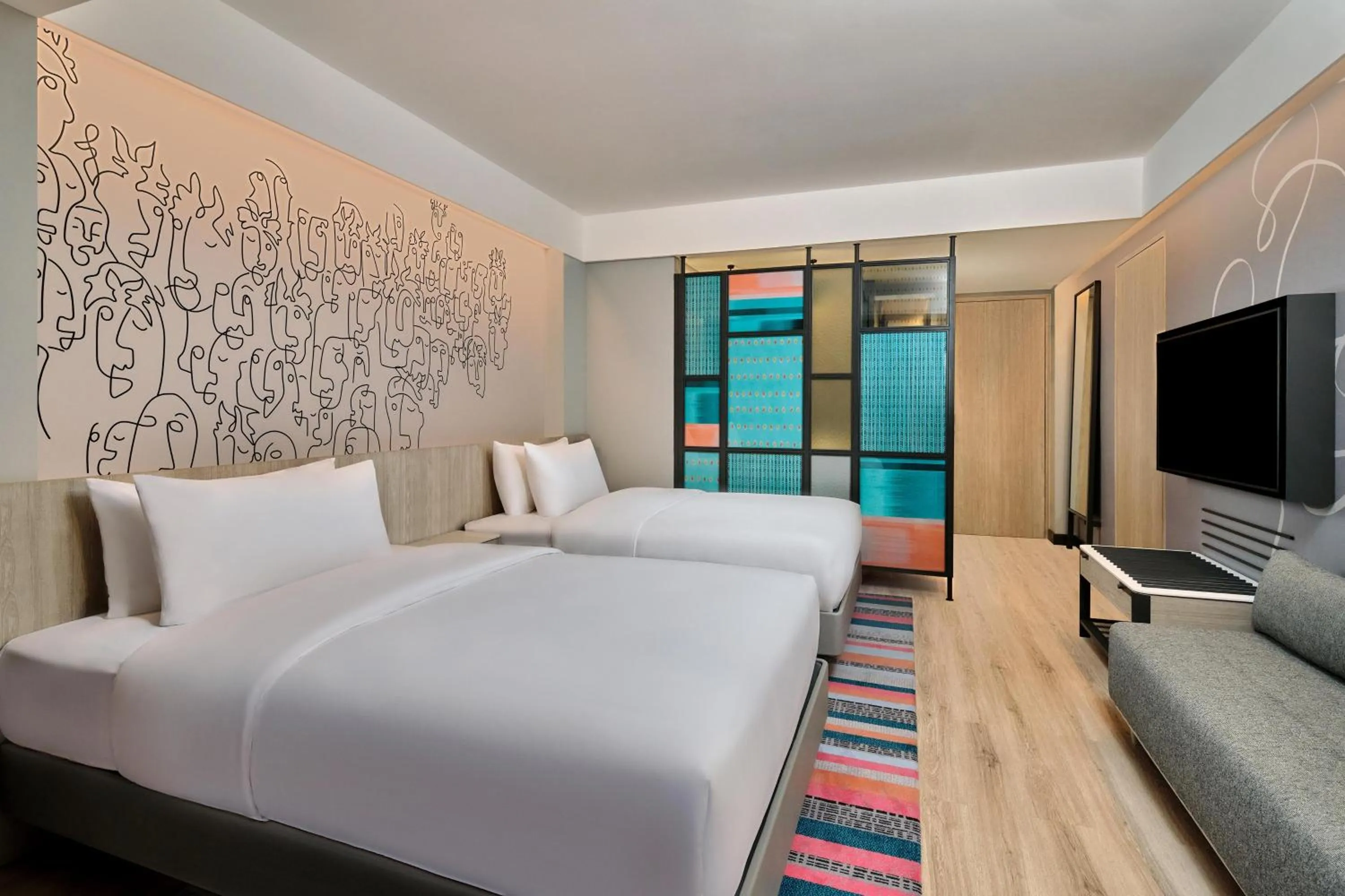 Photo of the whole room, Bed in Aloft Bali Kuta at Beachwalk