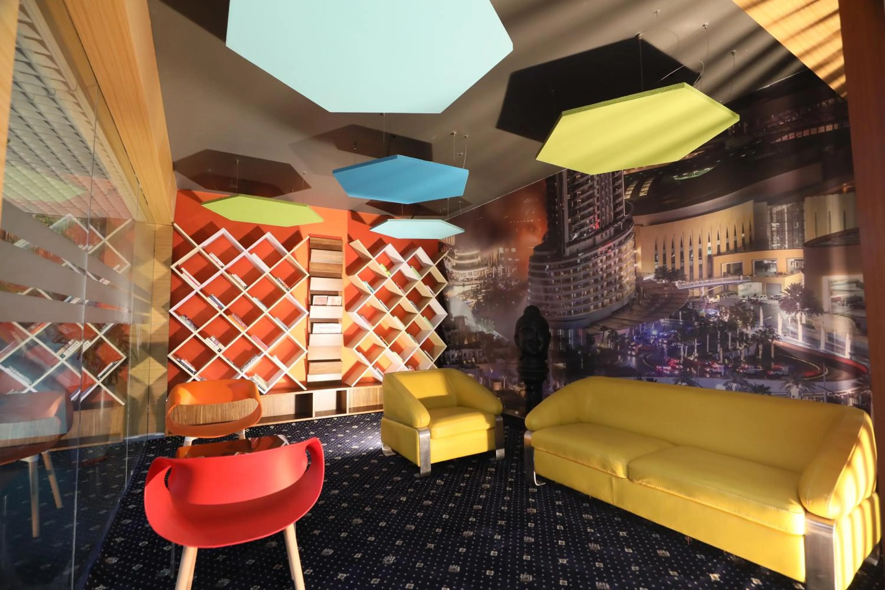 Seating area in Sky Suites Huda City Center