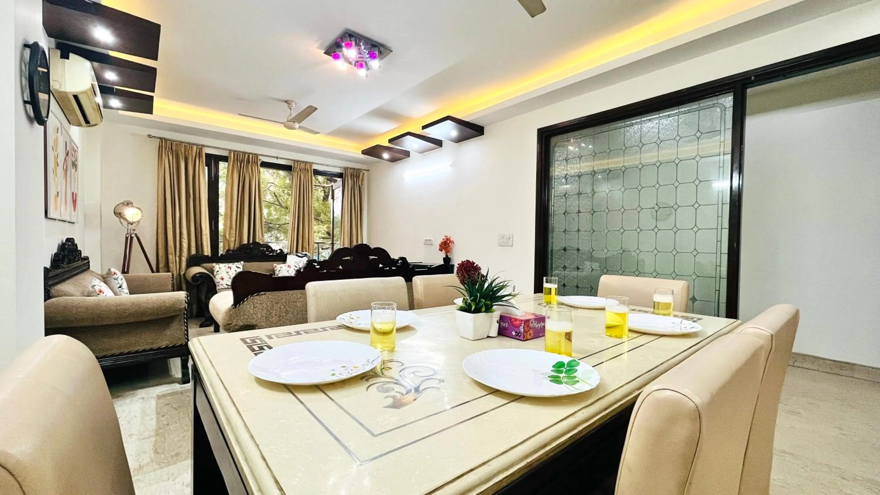 Living room in BluO Park Facing 3BHK- Lift, Balcony, Parking