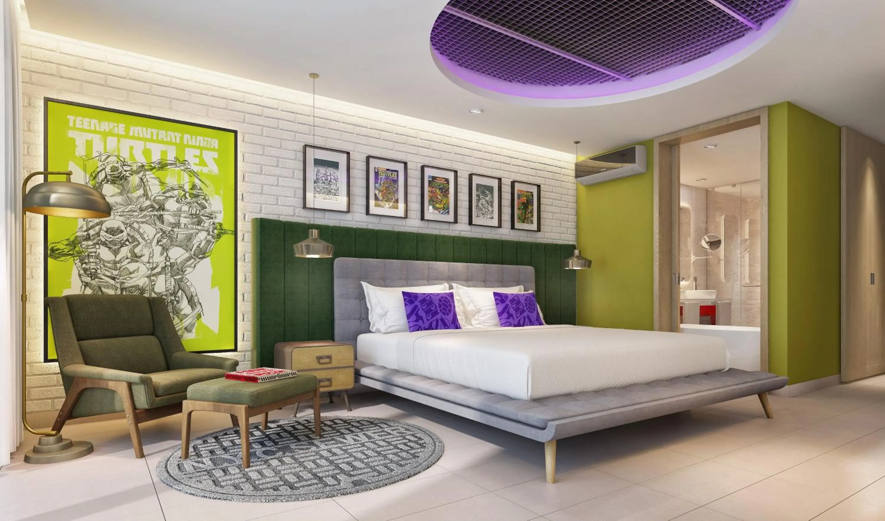 Floor plan, Bed in Nickelodeon Hotels & Resorts Riviera Maya - Gourmet All Inclusive by Karisma