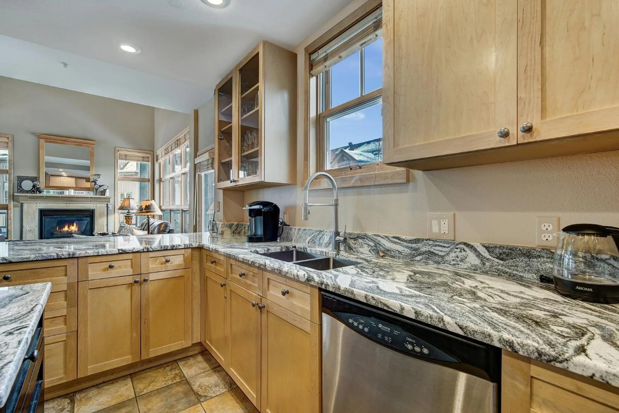 Communal kitchen in River Run Village by Vail Resorts