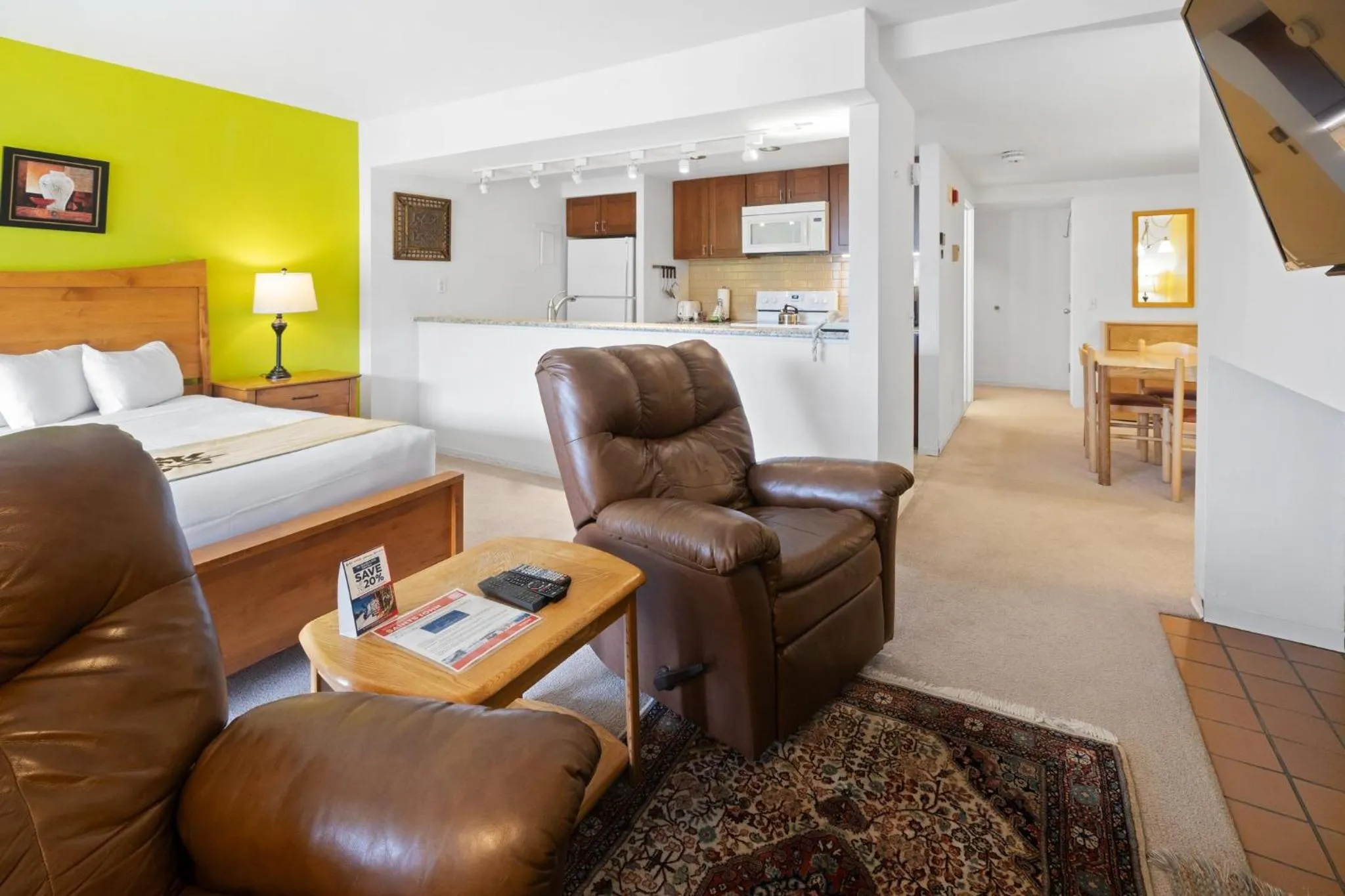 Living room, Bed in Aspen Ridge Condominiums by Keystone Resort