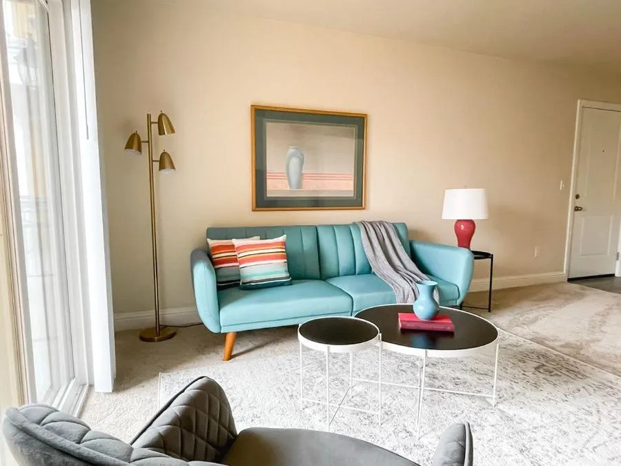 Living room in Sleepover 1BD 1BA Oklahoma City Apartments