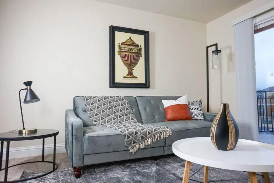 Living room in Sleepover 1BD 1BA Oklahoma City Apartments