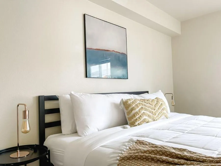 Bedroom, Bed in Sleepover 1BD 1BA Oklahoma City Apartments