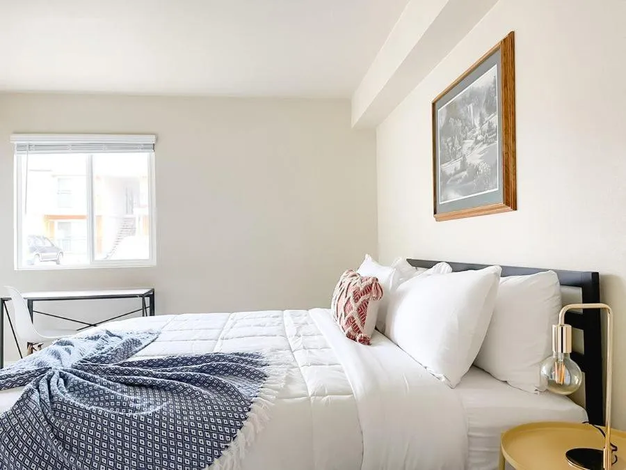 Bedroom, Bed in Sleepover 1BD 1BA Oklahoma City Apartments