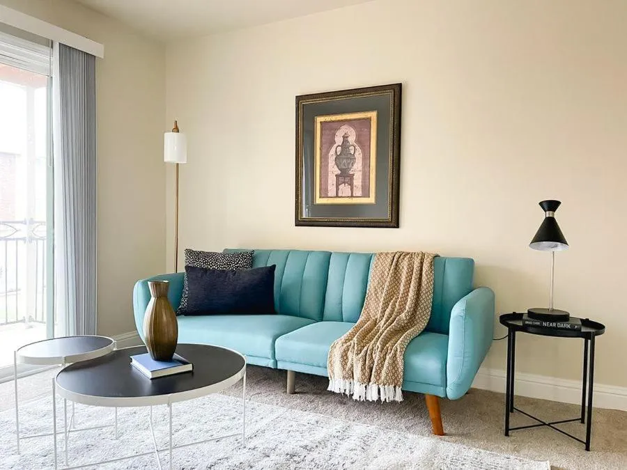 Living room in Sleepover 1BD 1BA Oklahoma City Apartments