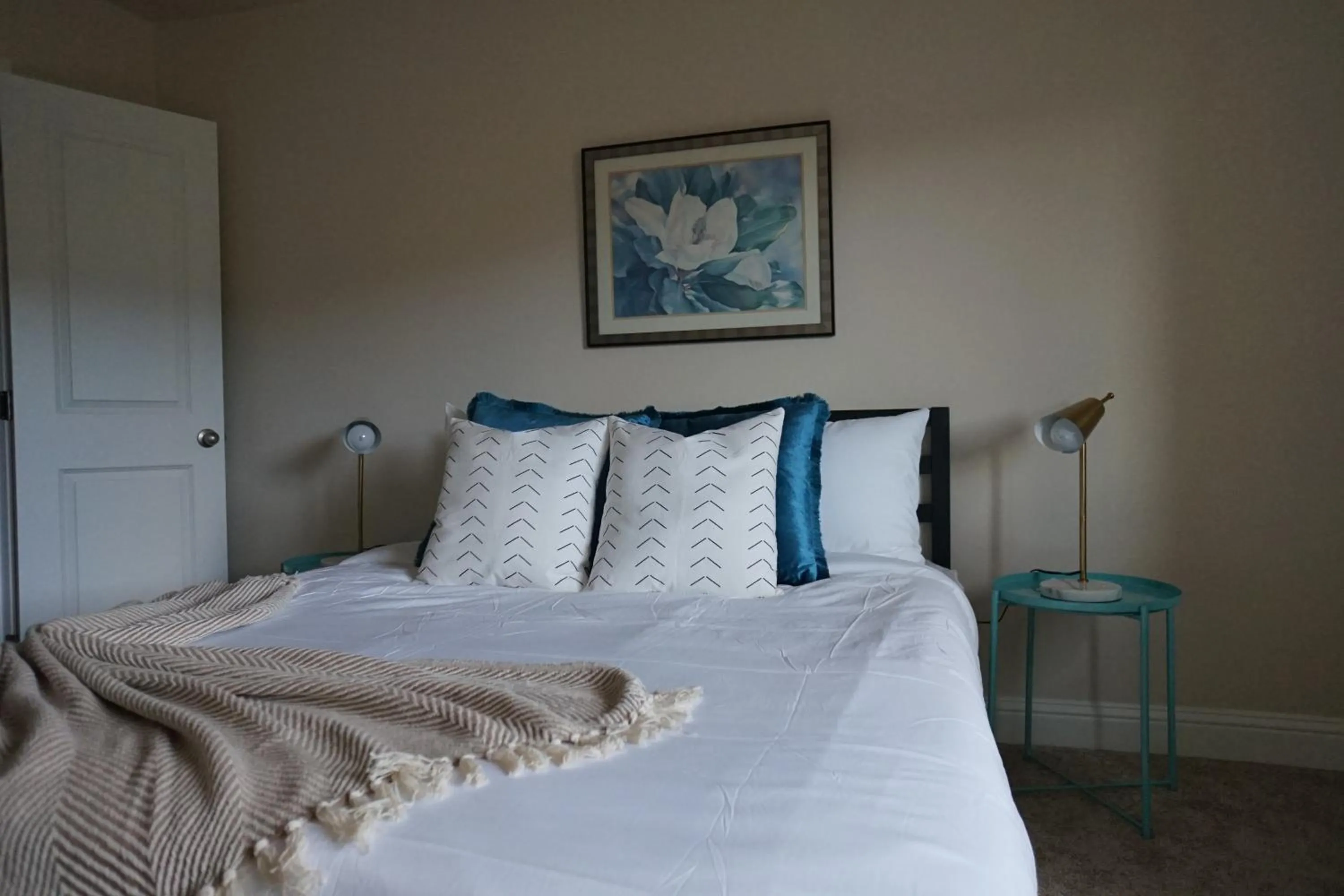 Bedroom, Bed in Sleepover 1BD 1BA Oklahoma City Apartments