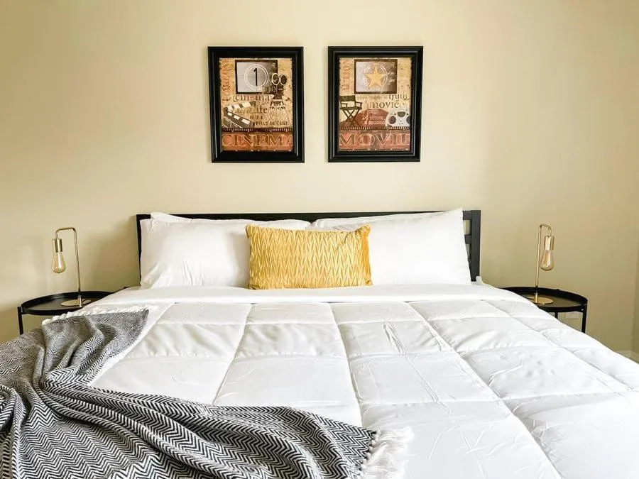 Bedroom, Bed in Sleepover 1BD 1BA Oklahoma City Apartments