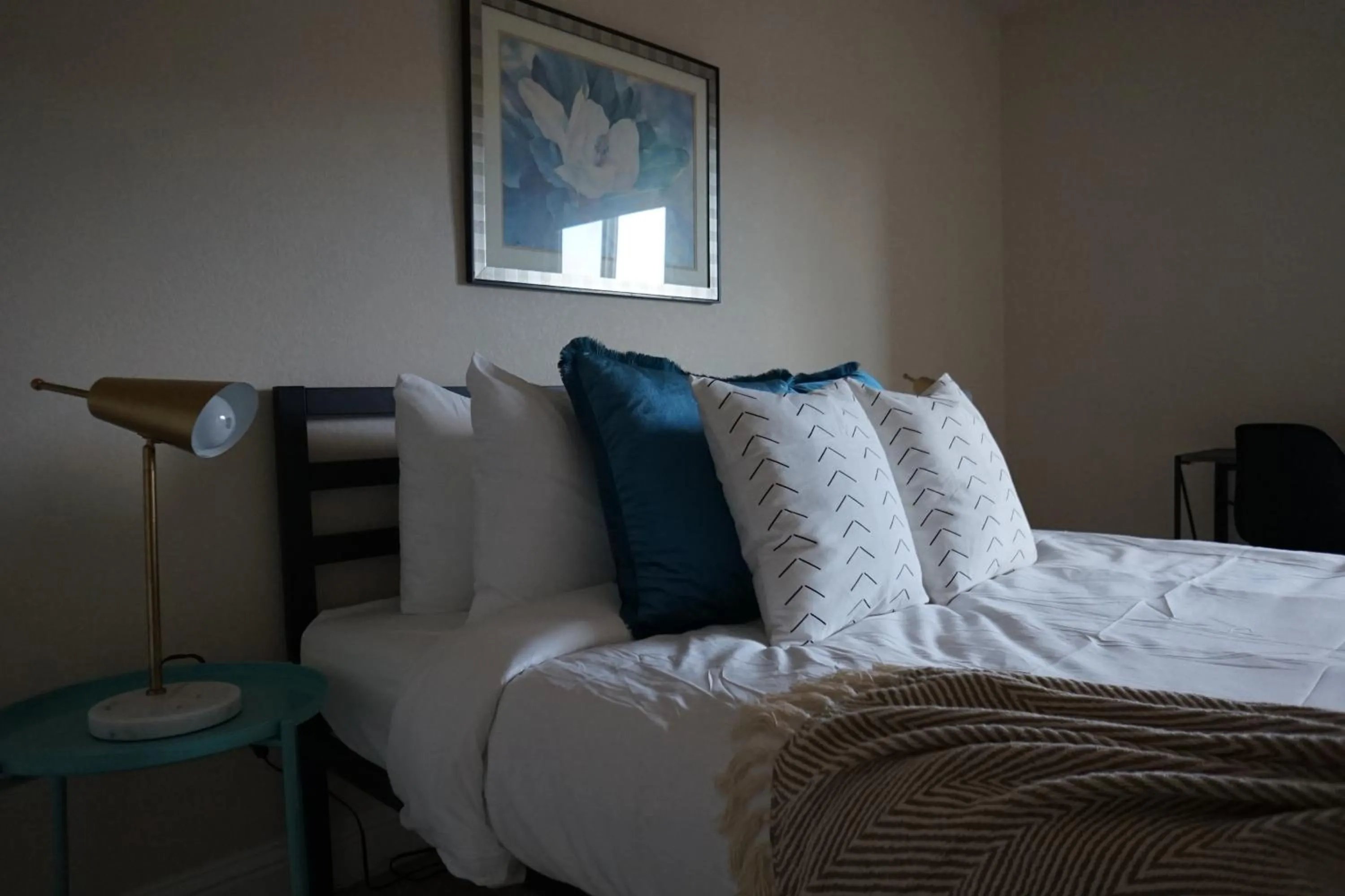Bedroom, Bed in Sleepover 1BD 1BA Oklahoma City Apartments