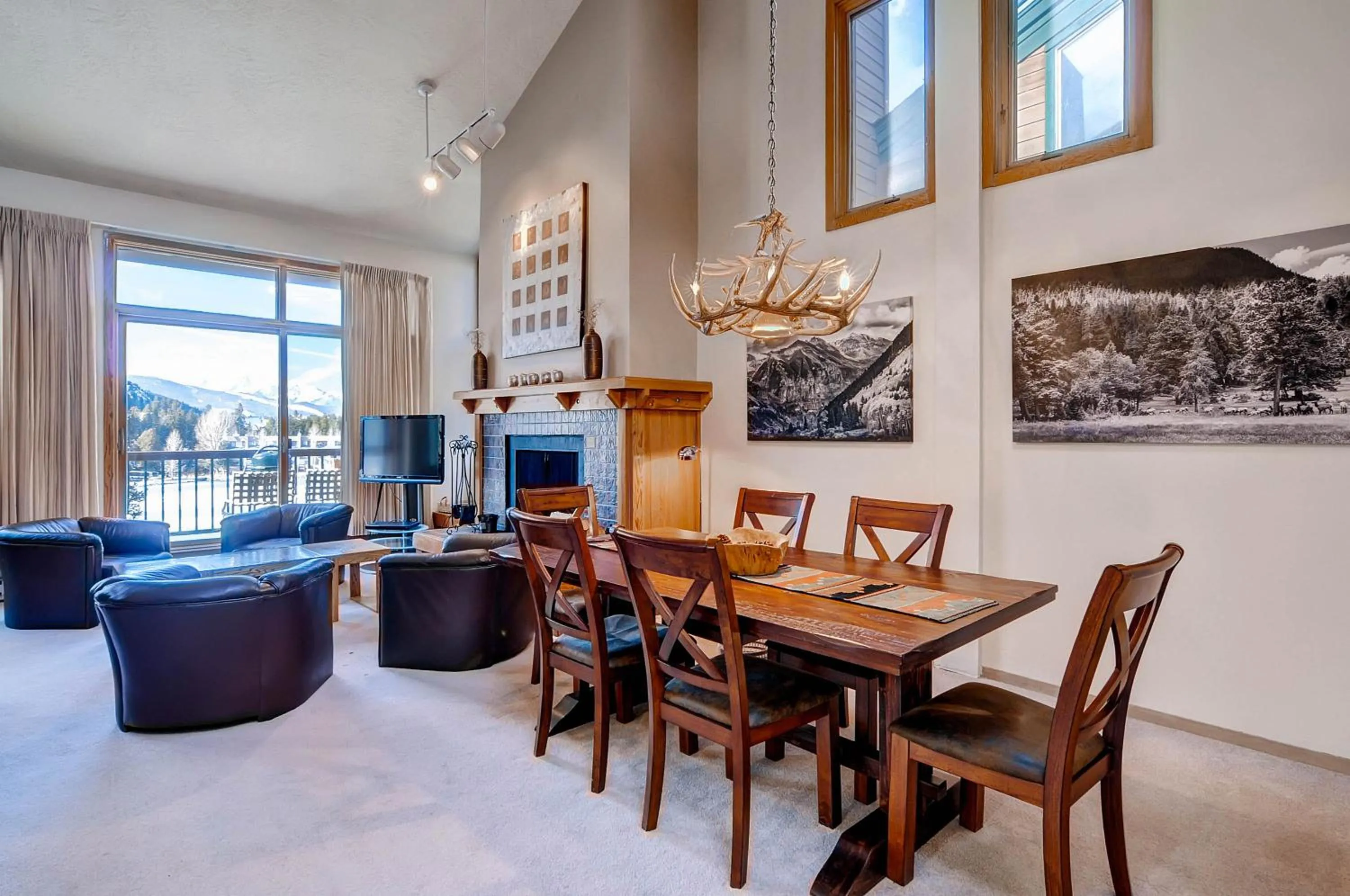 Living room in Lakeside Village by Keystone Resort