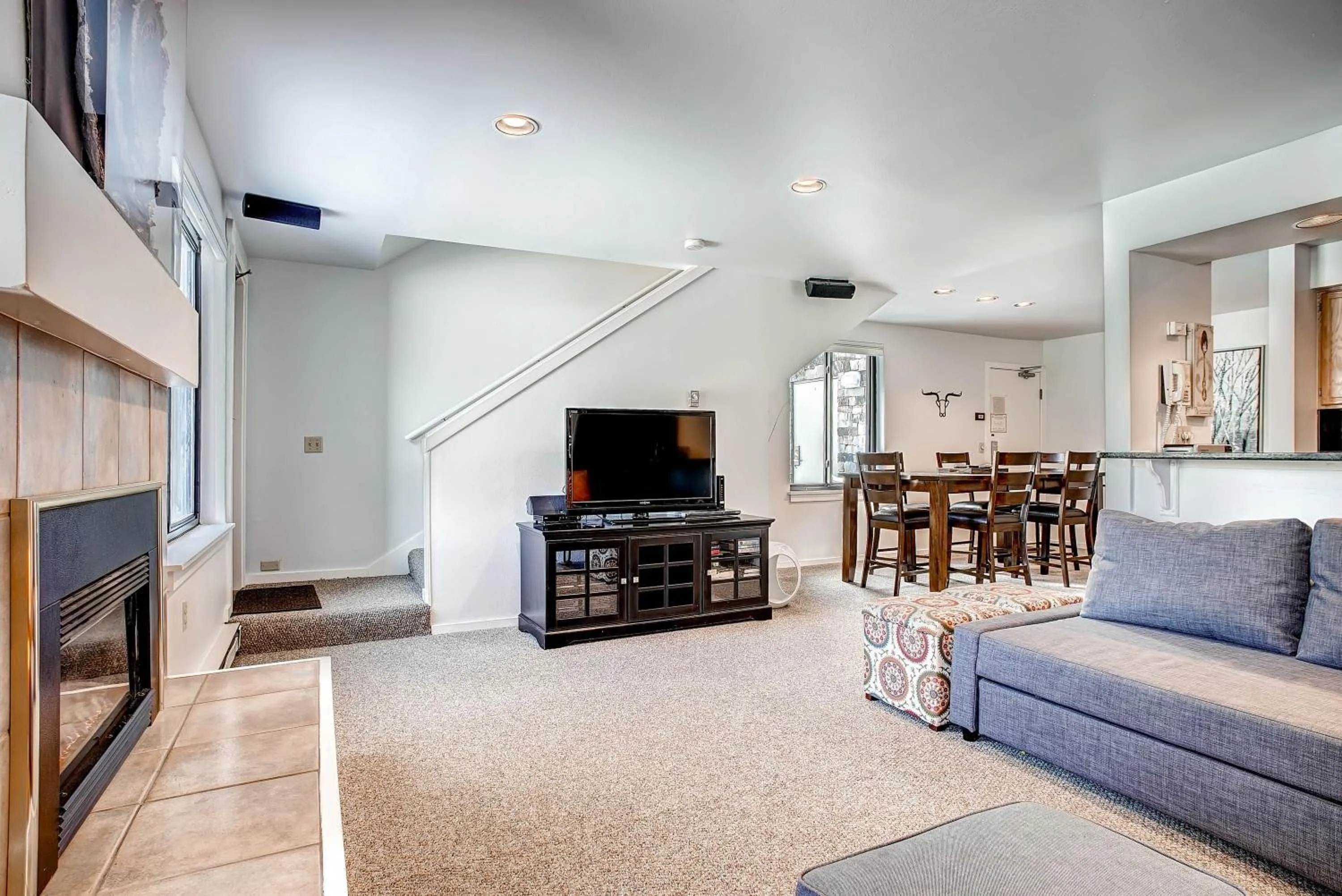 Living room in Lakeside Village by Keystone Resort