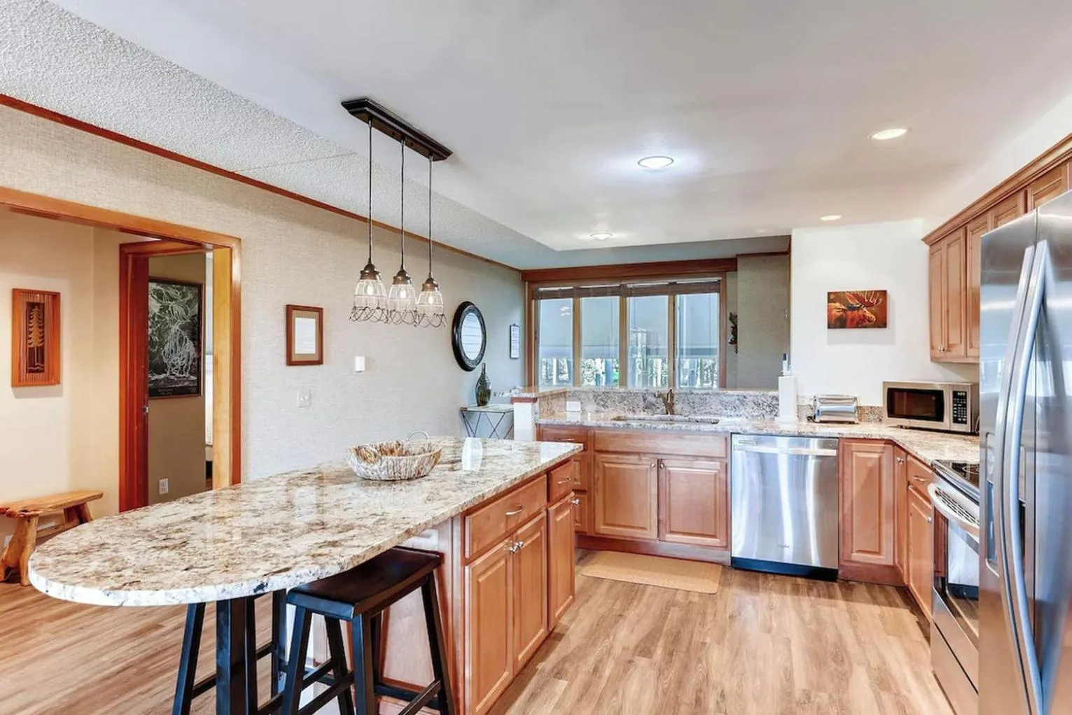 Communal kitchen in Evergreen Condominiums by Keystone Resort