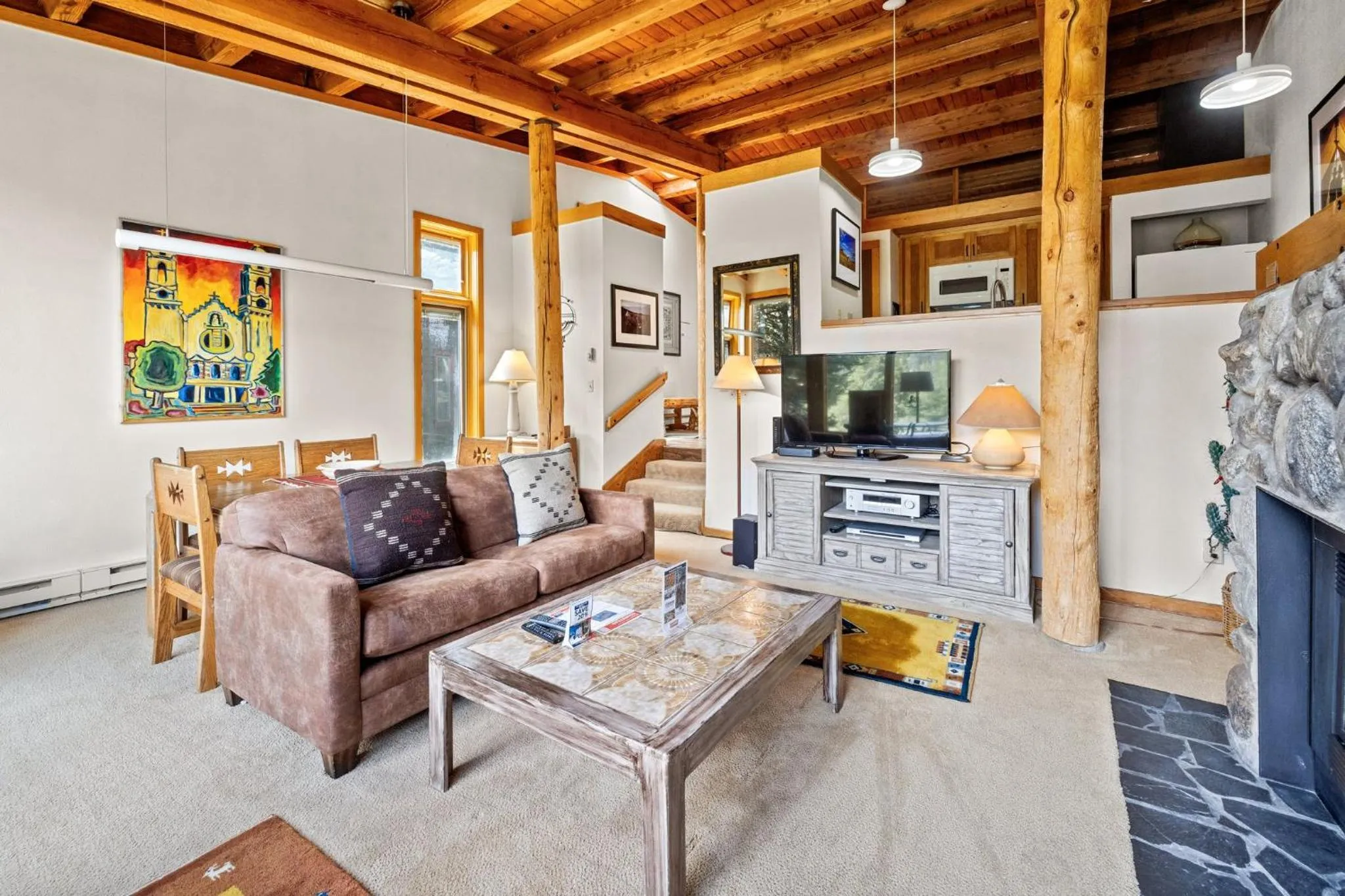 Living room in Evergreen Condominiums by Keystone Resort