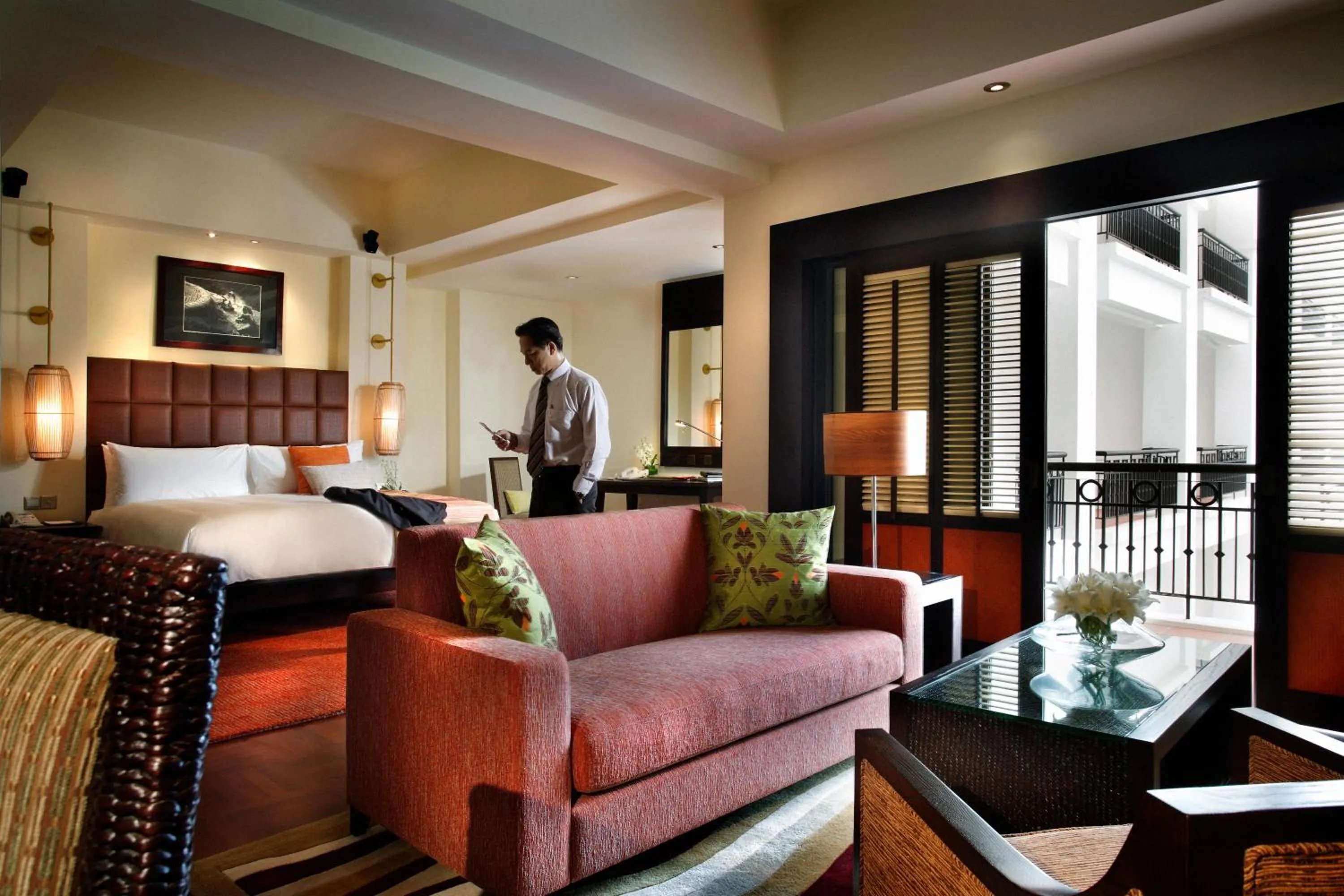 Living room, Bed in InterContinental Hanoi Westlake by IHG