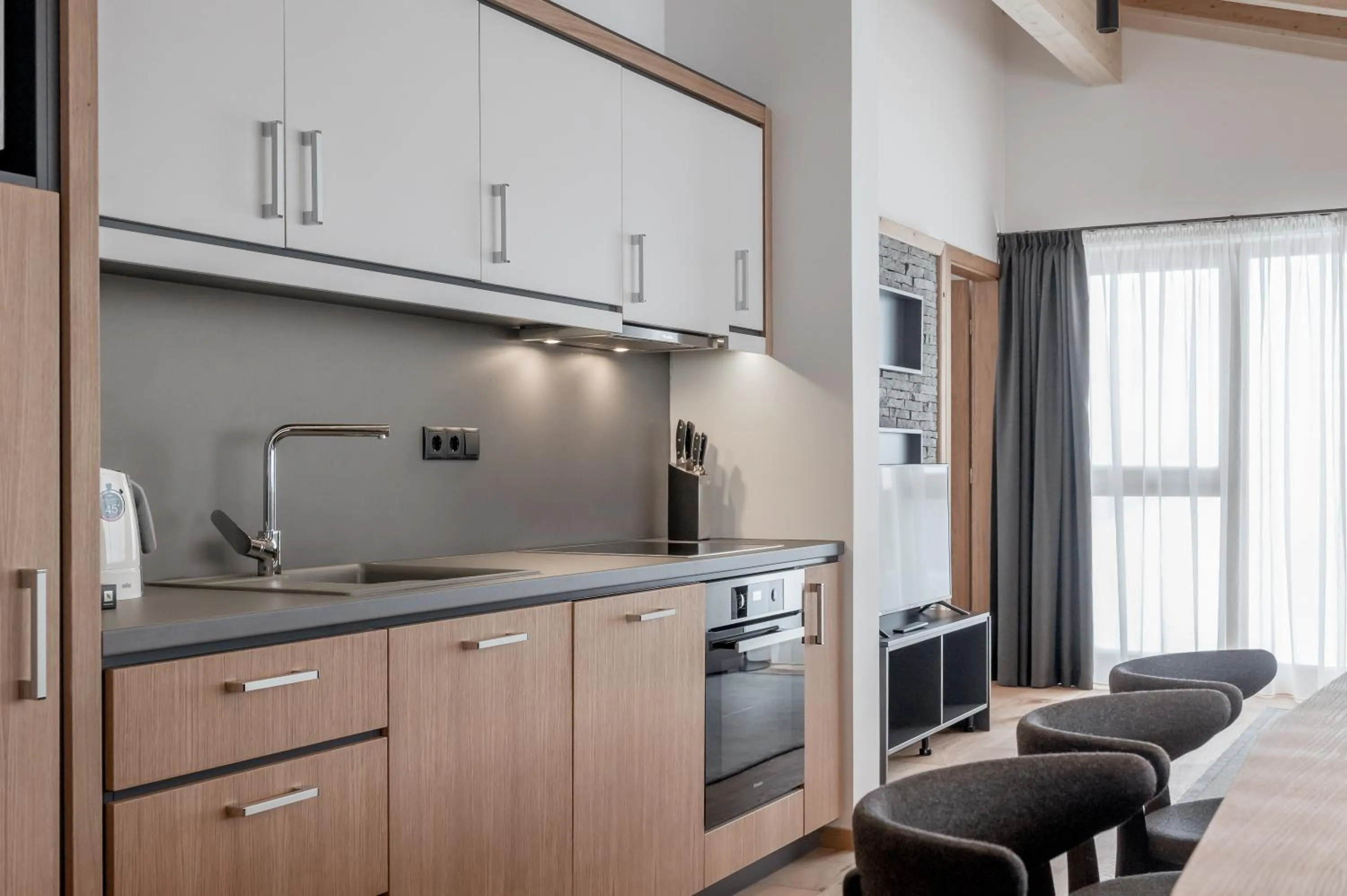 Kitchen or kitchenette, Bed in Chalet Obergurgl Luxury Apartments