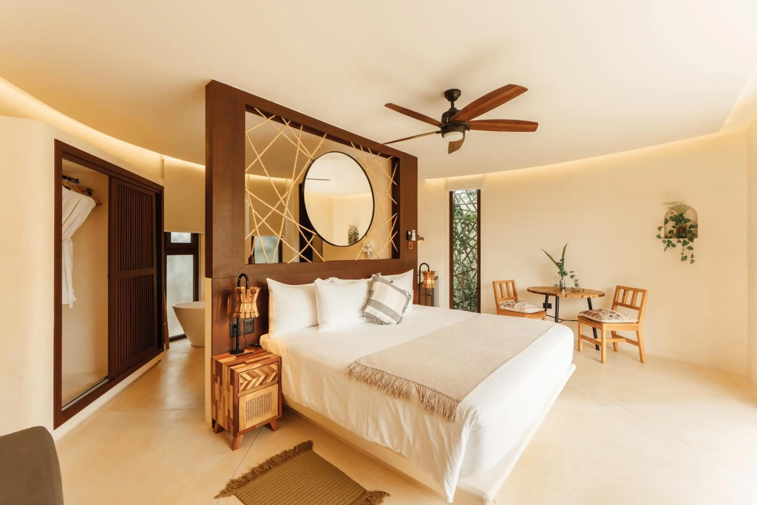 Bed in Kan Tulum Hotel