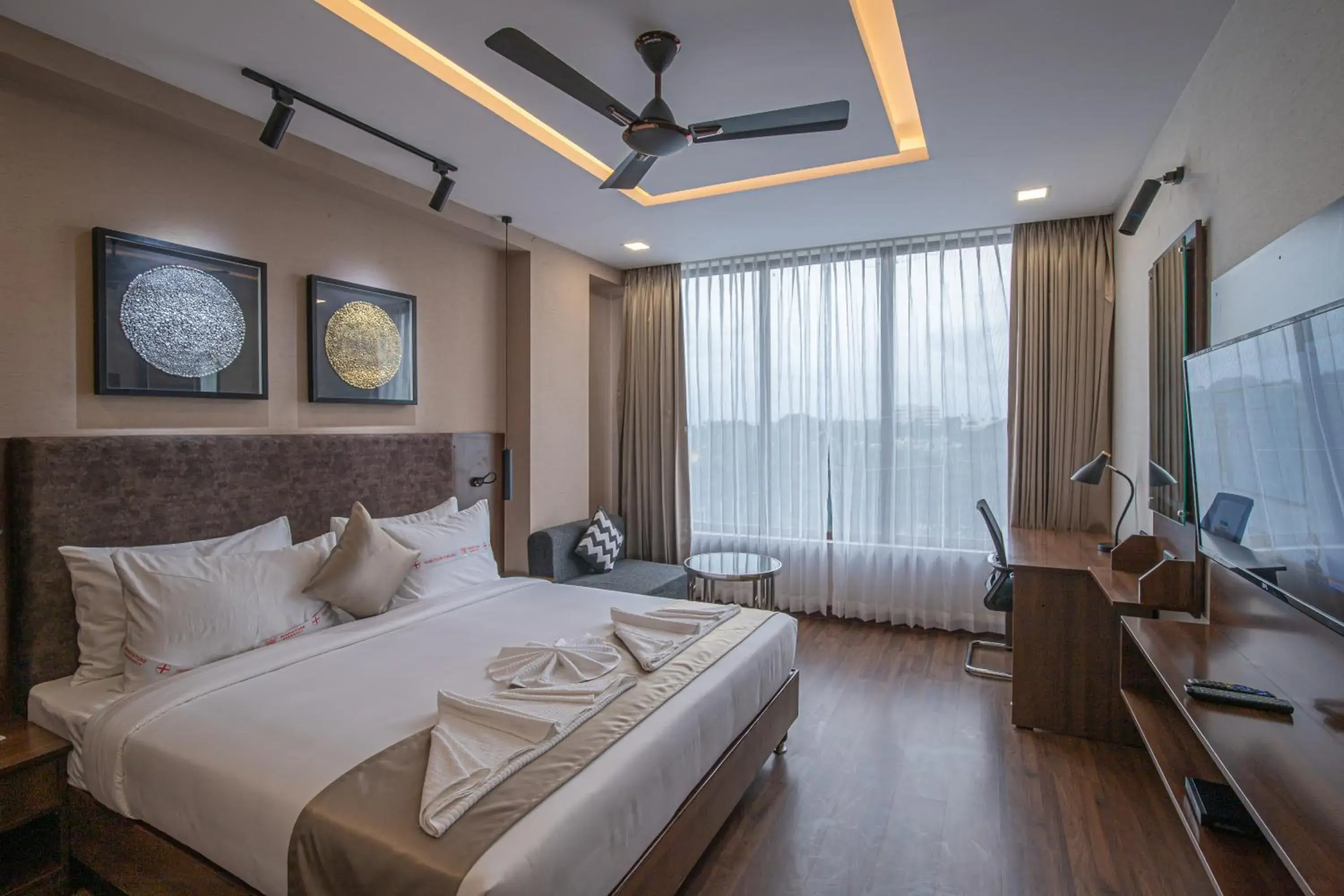 View (from property/room), Bed in Windstone Residency View (from property/room), Bed in Windstone Residency