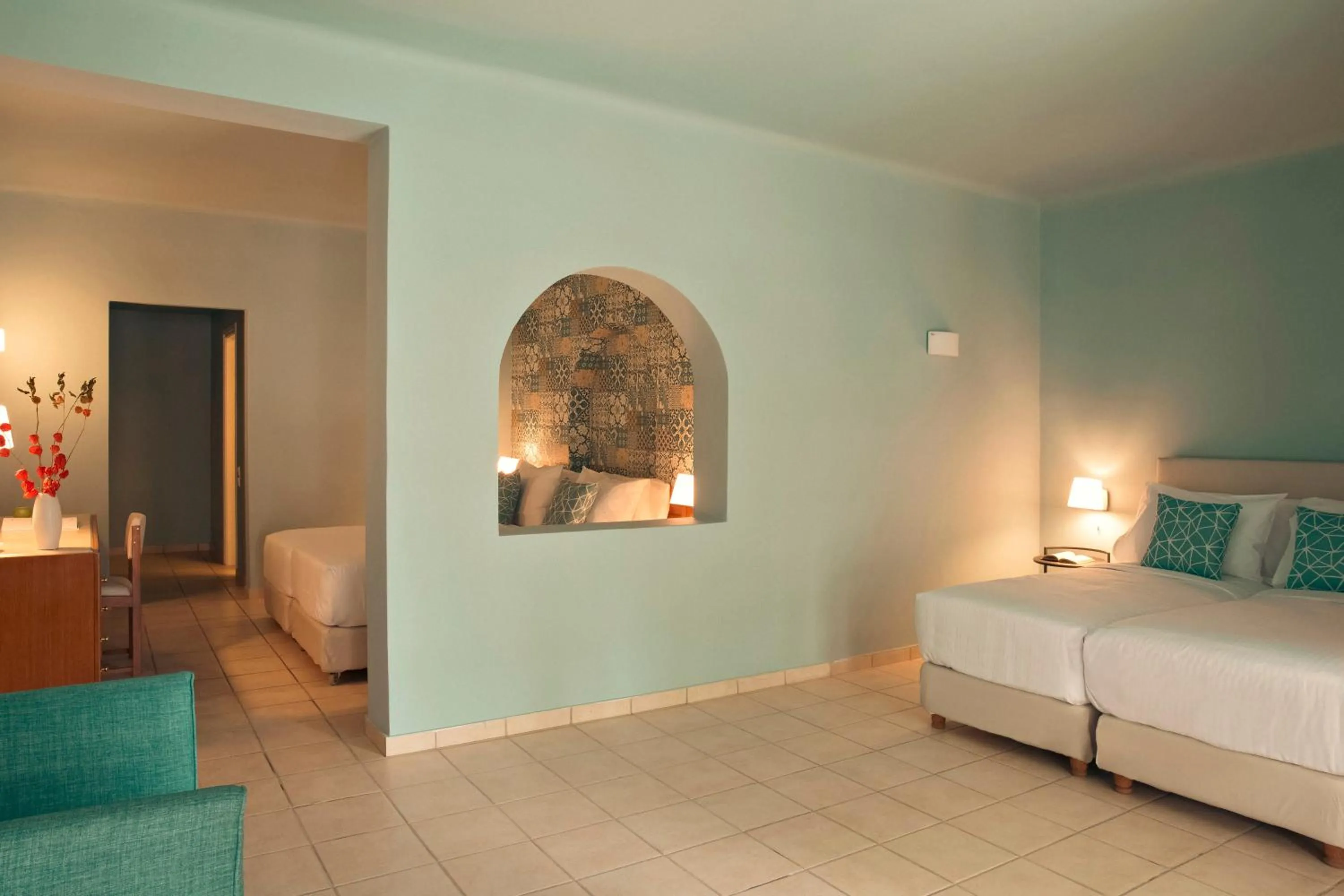 Bed in Zeus Eretria Resort