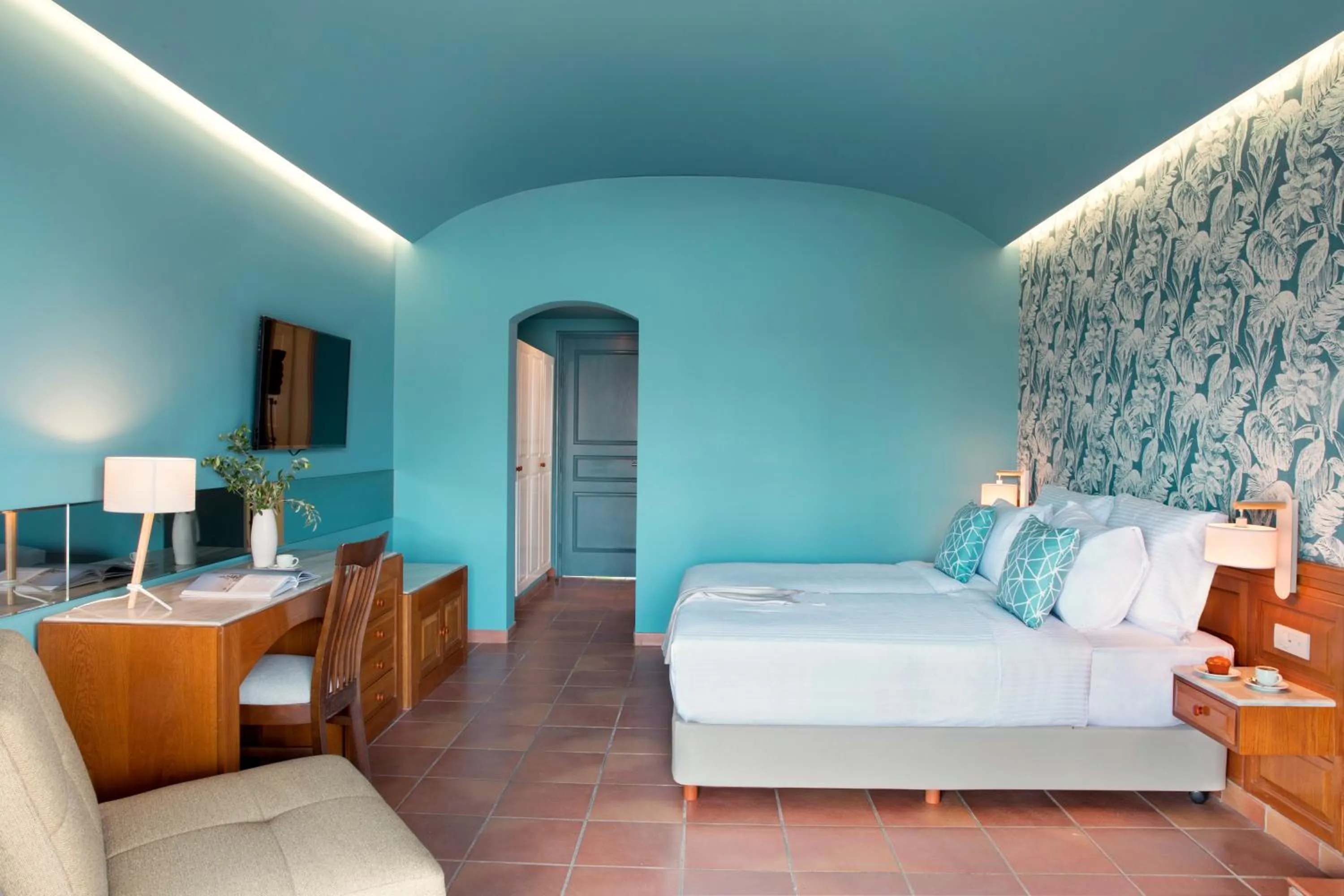 Bed in Zeus Eretria Resort