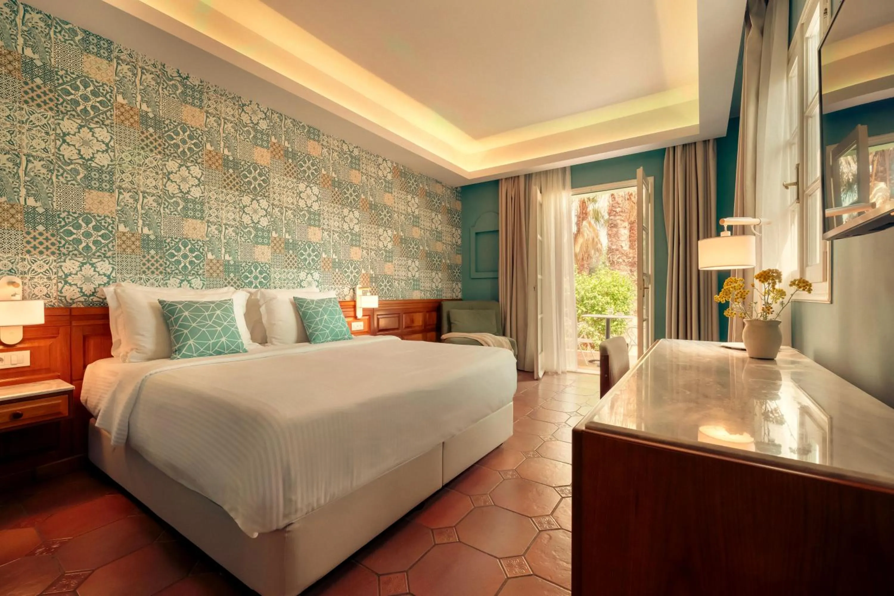 Bed in Zeus Eretria Resort