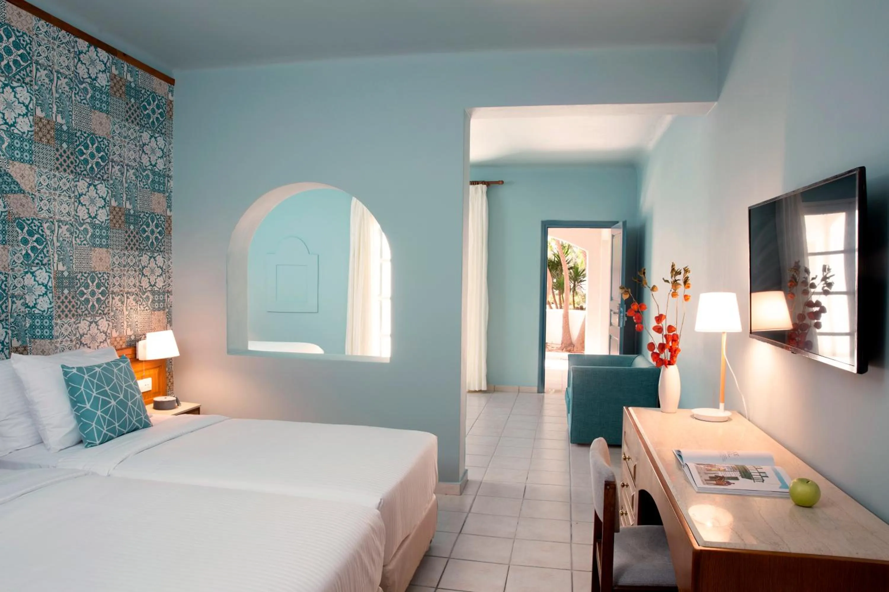 Bed in Zeus Eretria Resort