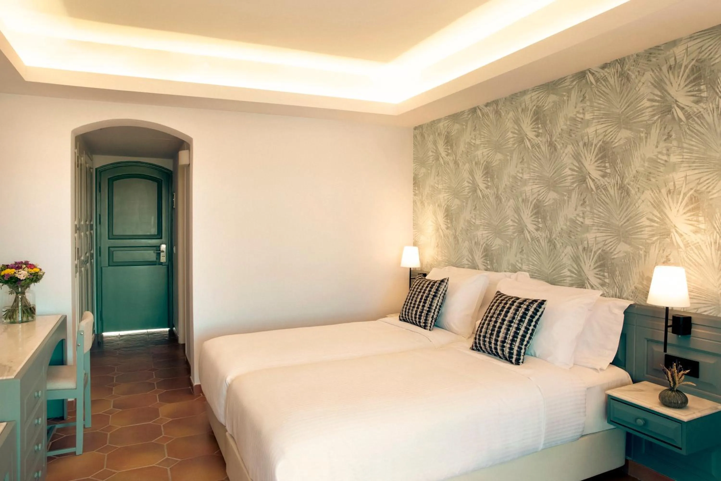 Bed in Zeus Eretria Resort