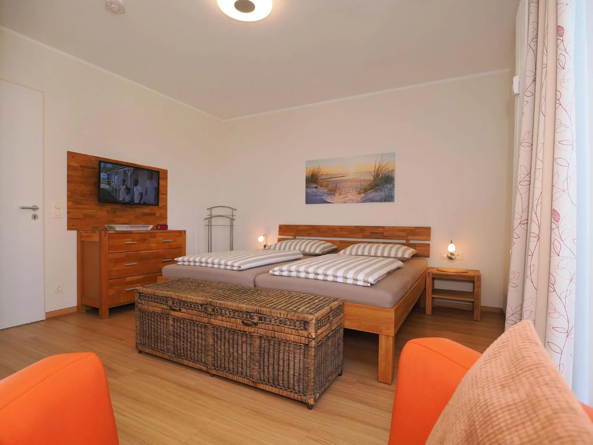 Bedroom, Bed in Kaiservillen Heringsdorf - Ferienwohnung mit 2 Schlafzimmern und Balkon D212