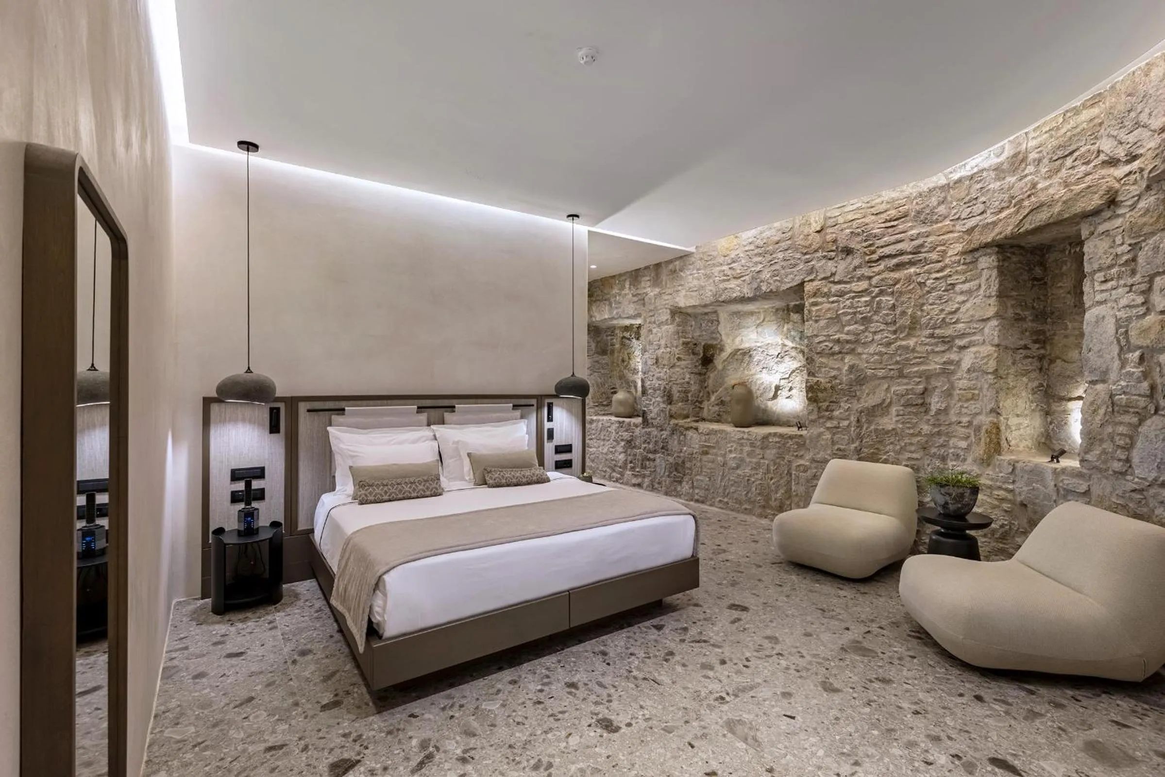 Bedroom, Bed in Aeonic Suites and Spa