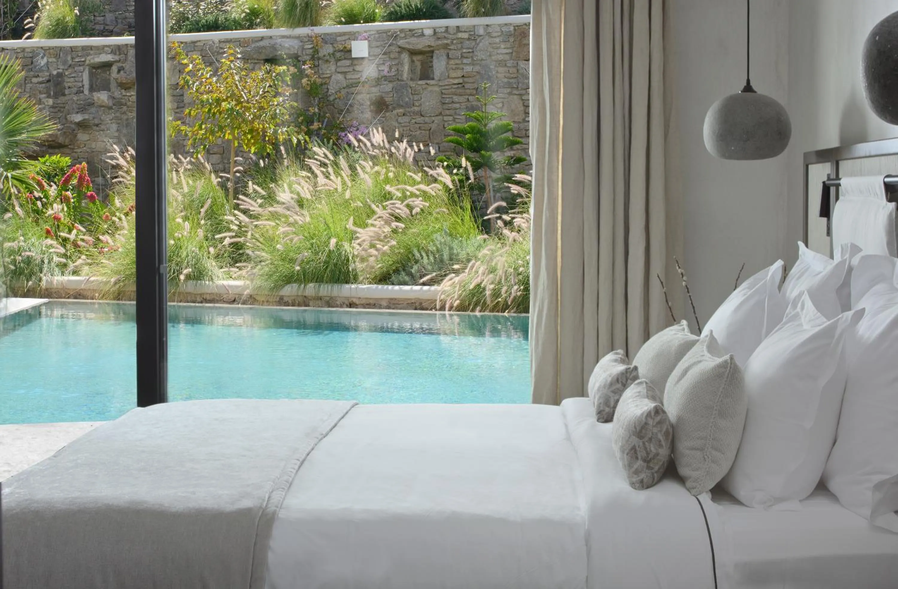 Bed in Aeonic Suites and Spa