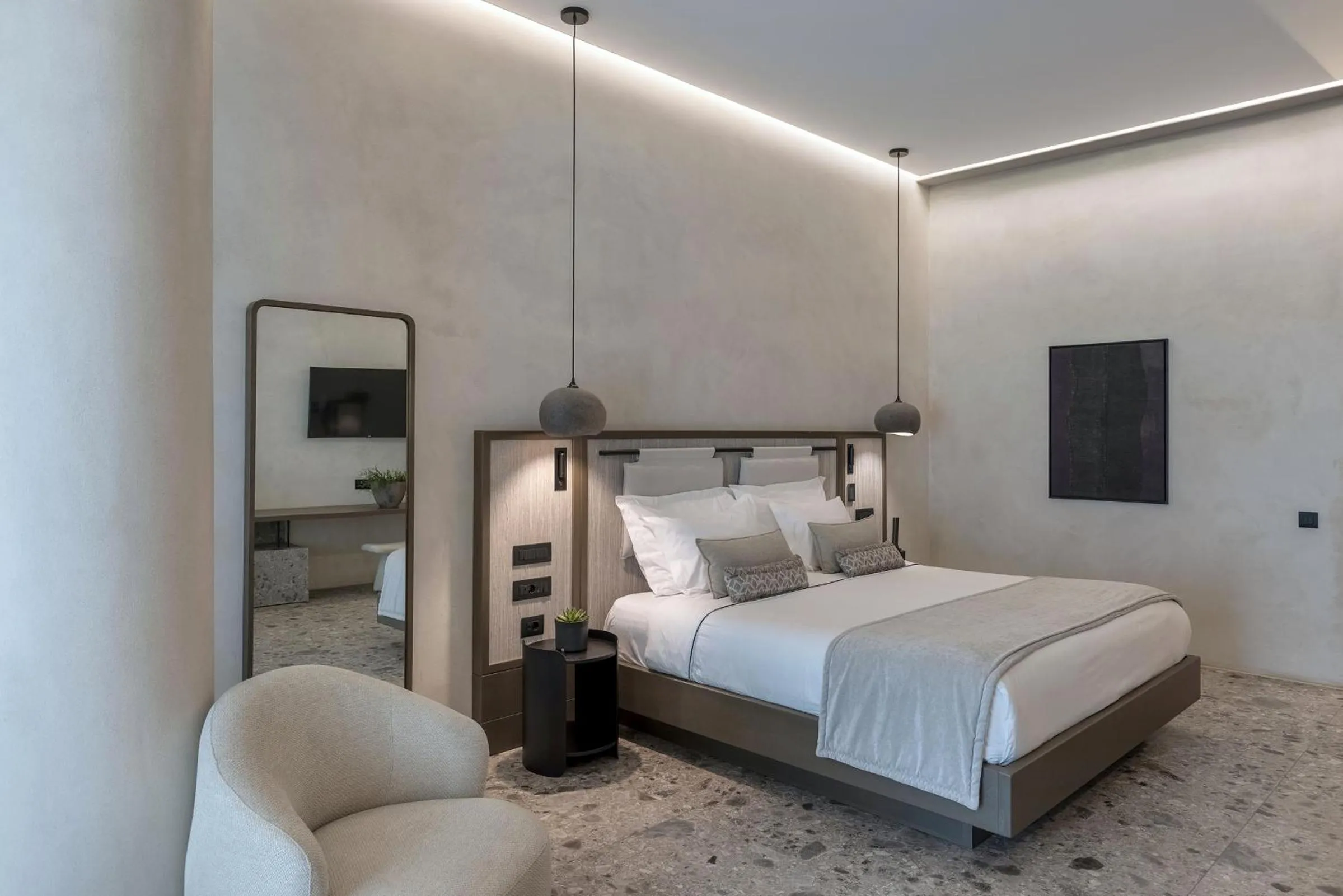 Bedroom, Bed in Aeonic Suites and Spa