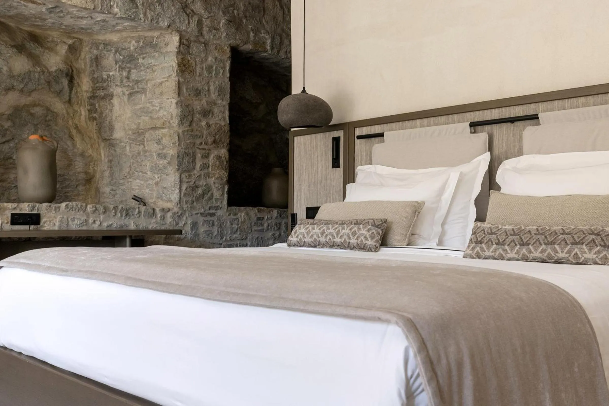 Bed in Aeonic Suites and Spa