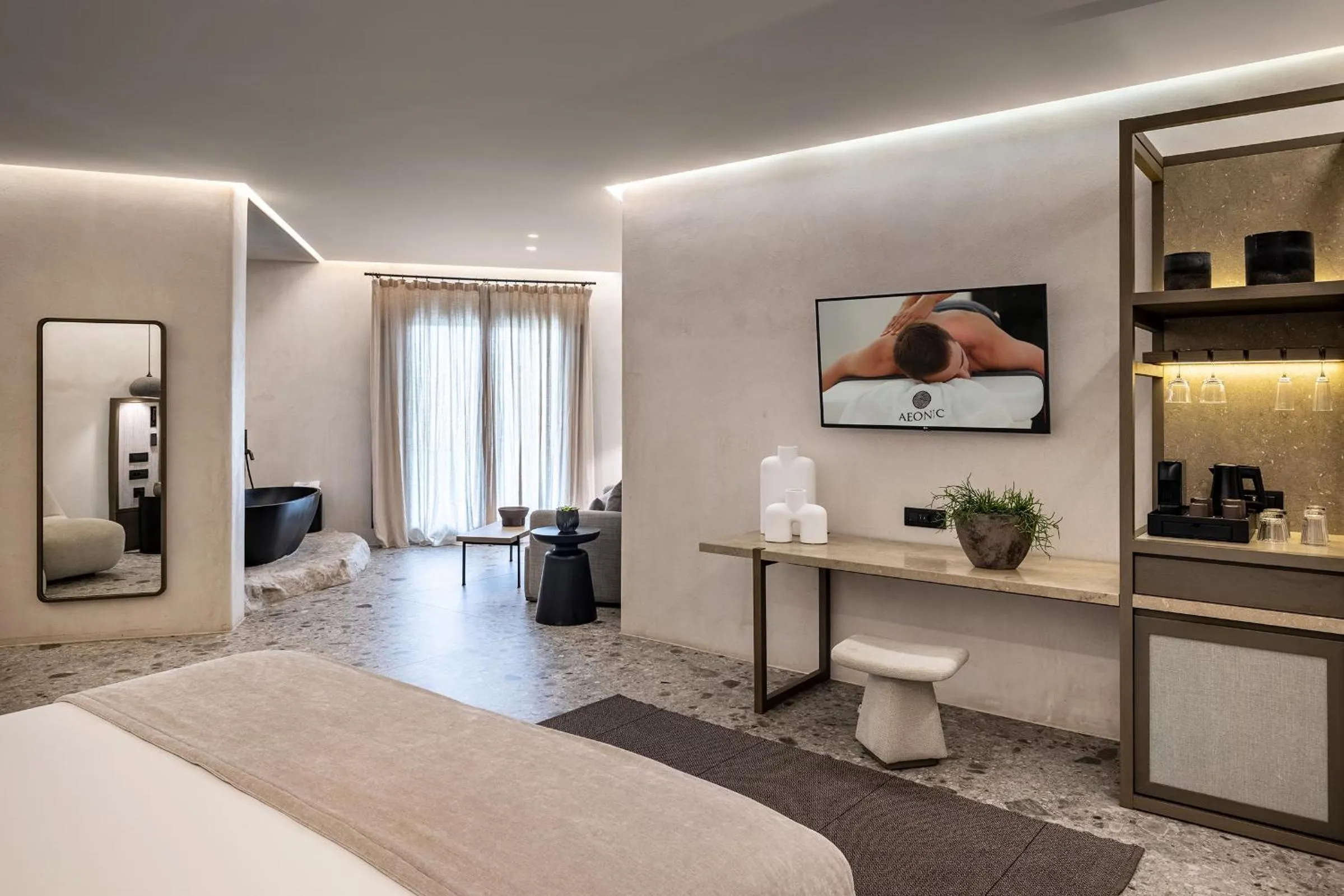 Bedroom, Bed in Aeonic Suites and Spa