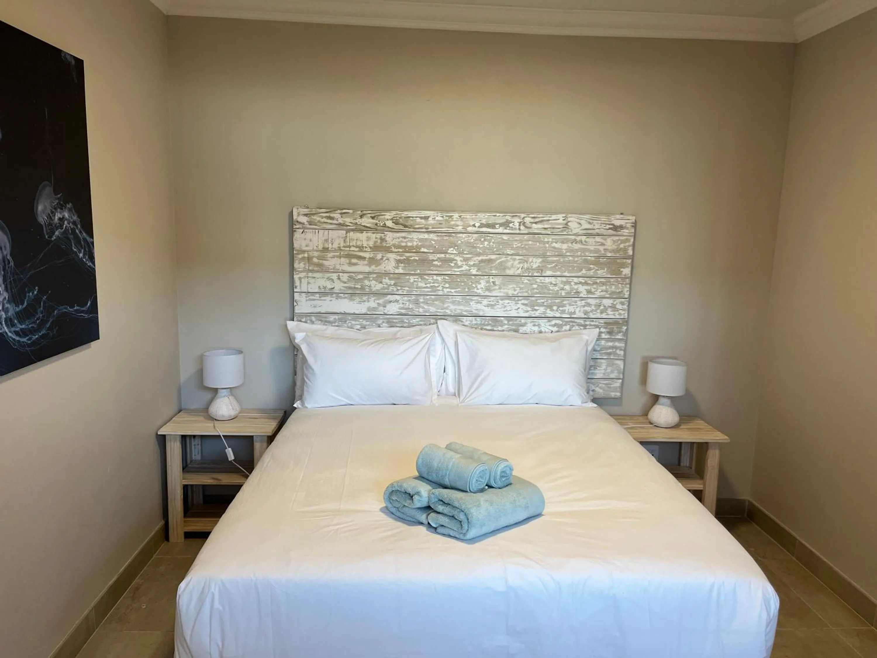 Bed in White Sands Self-catering units