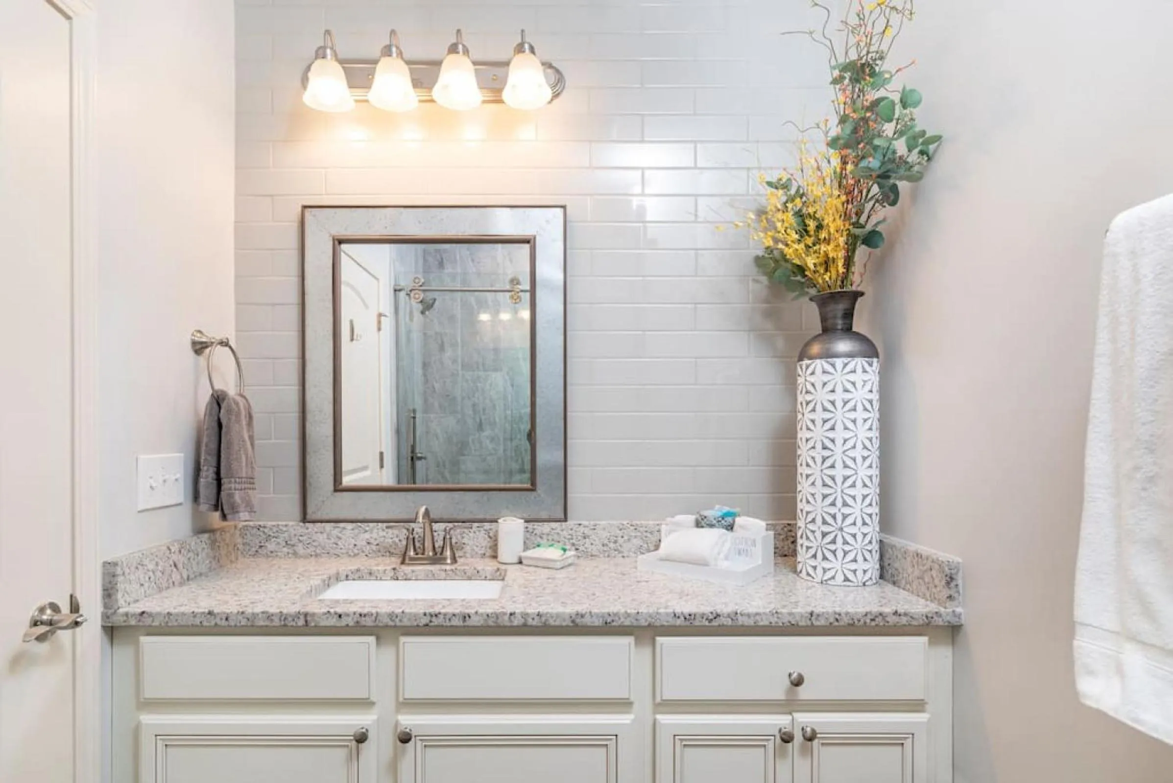 Bathroom in Elegant Cades Cove Condo with Community Pool