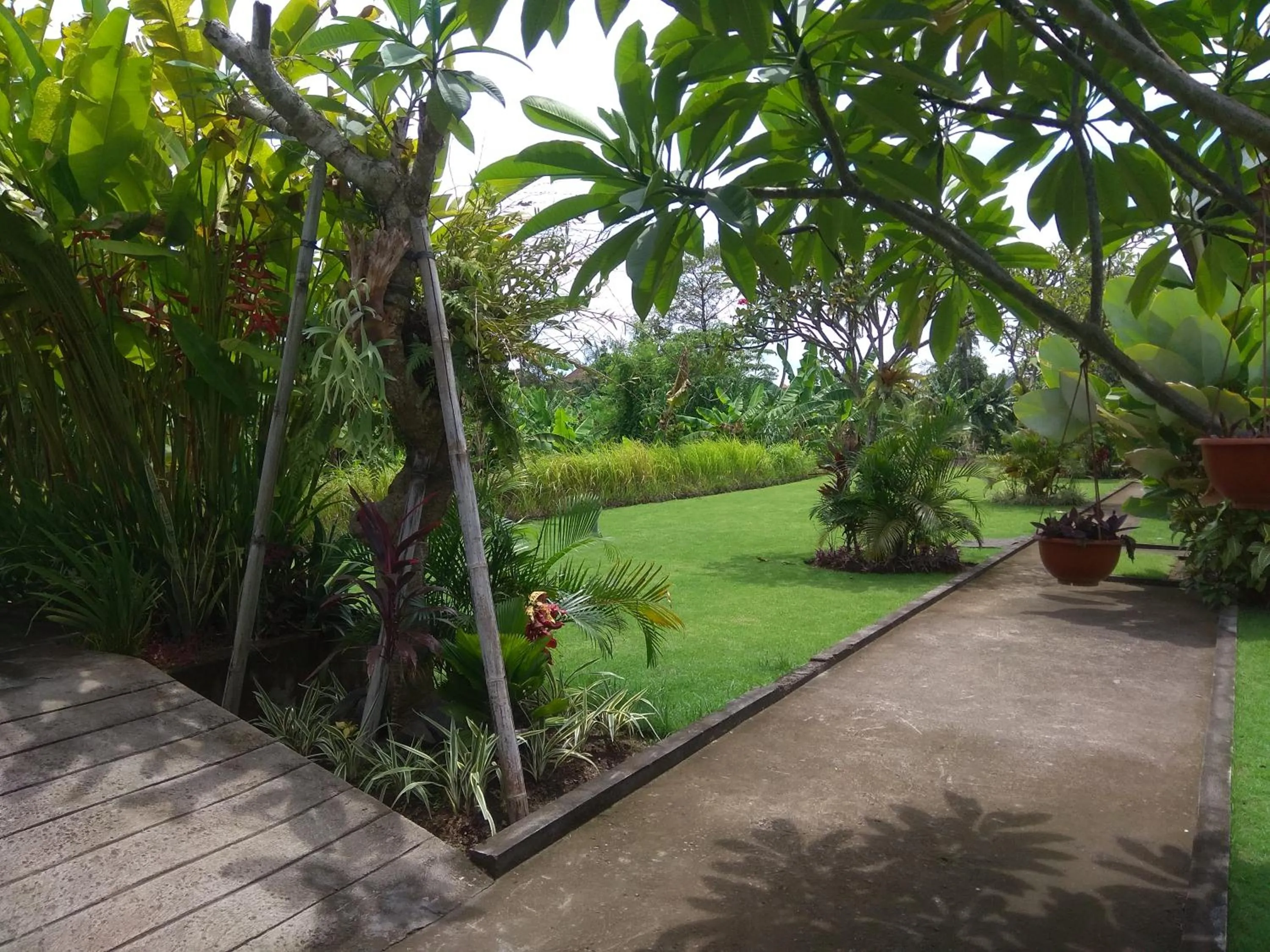 Garden in Tamiu Guesthouse at Desa Wisata Keramas Near Keramas Surf Beach