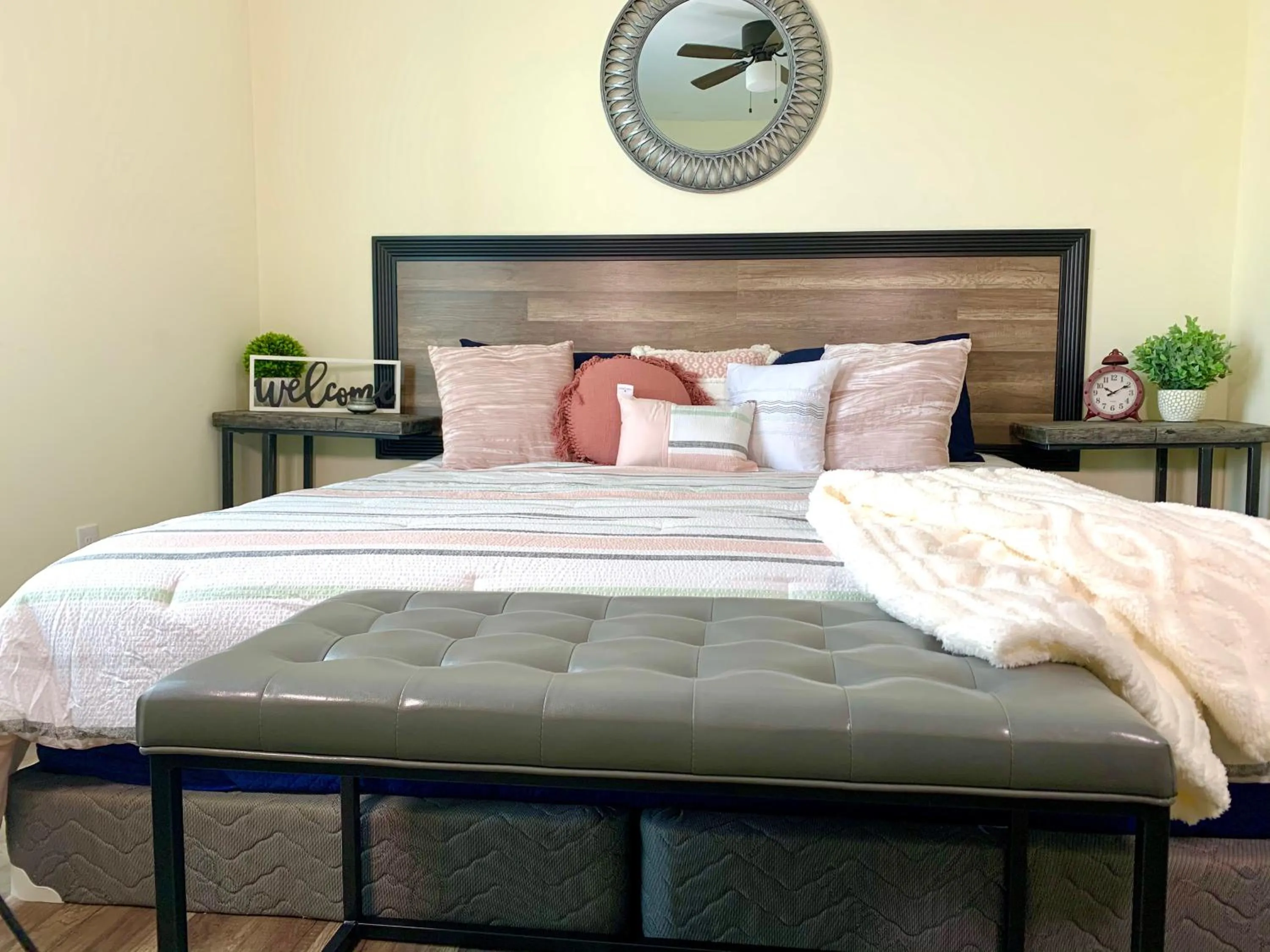 Bedroom, Bed in The Eastside Manor- With Private Yard & Free Parking, Minutes From Falls & Casino by Niagara Hospitality